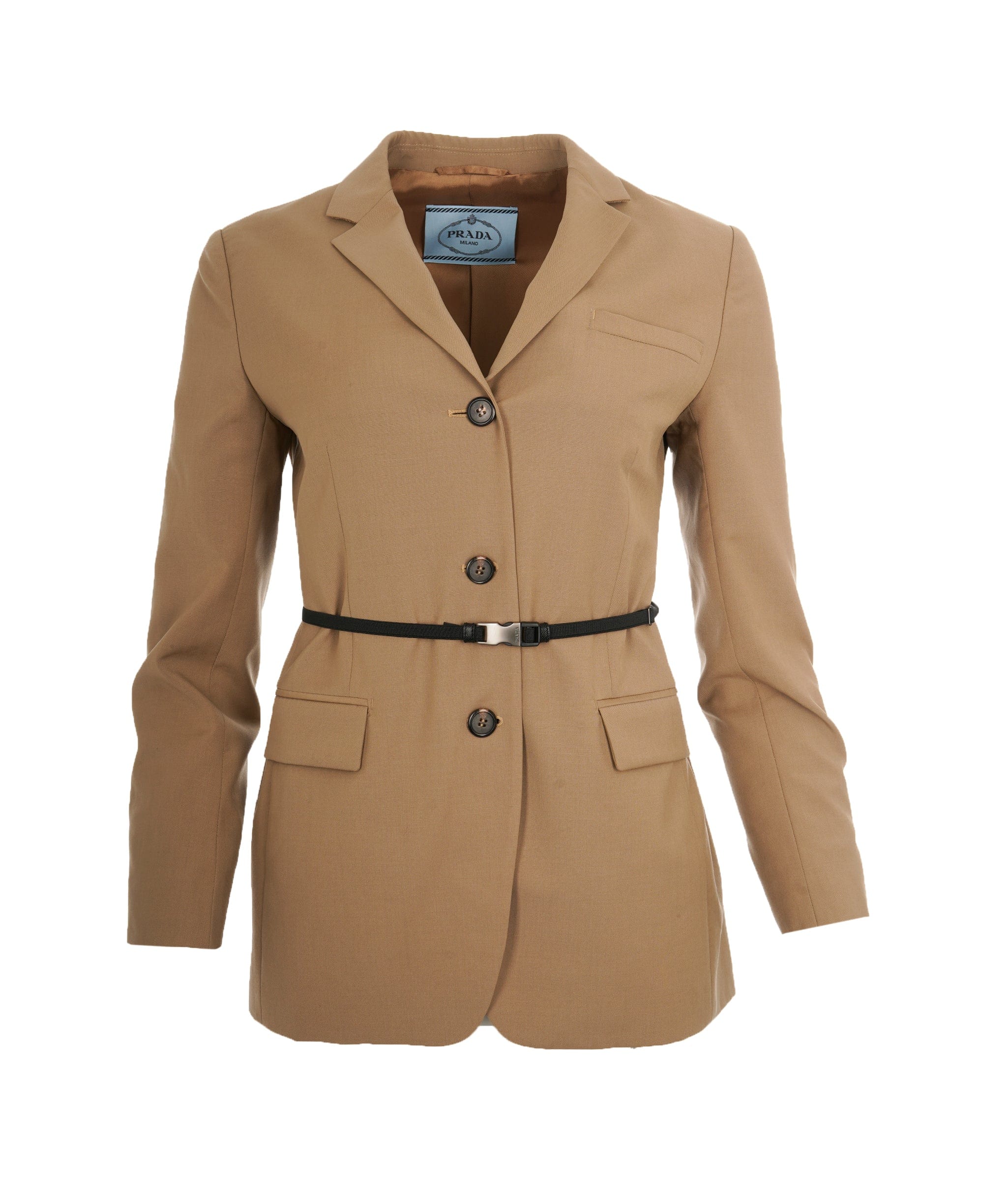Prada Prada Brown Cotton Utility Belted Blazer ABL0066
