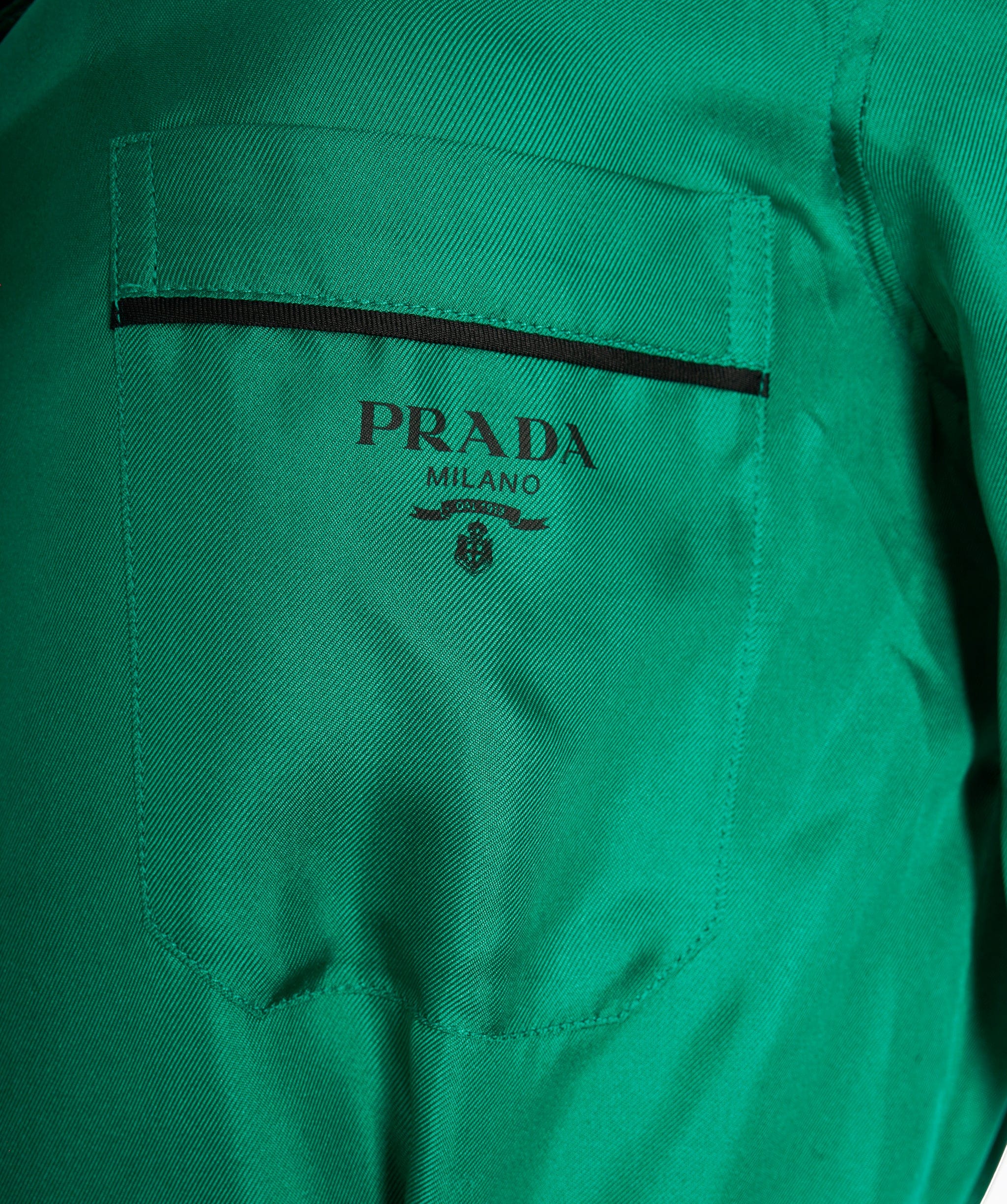 Prada Prada Dark Green Silk Belted Dress ALC2229