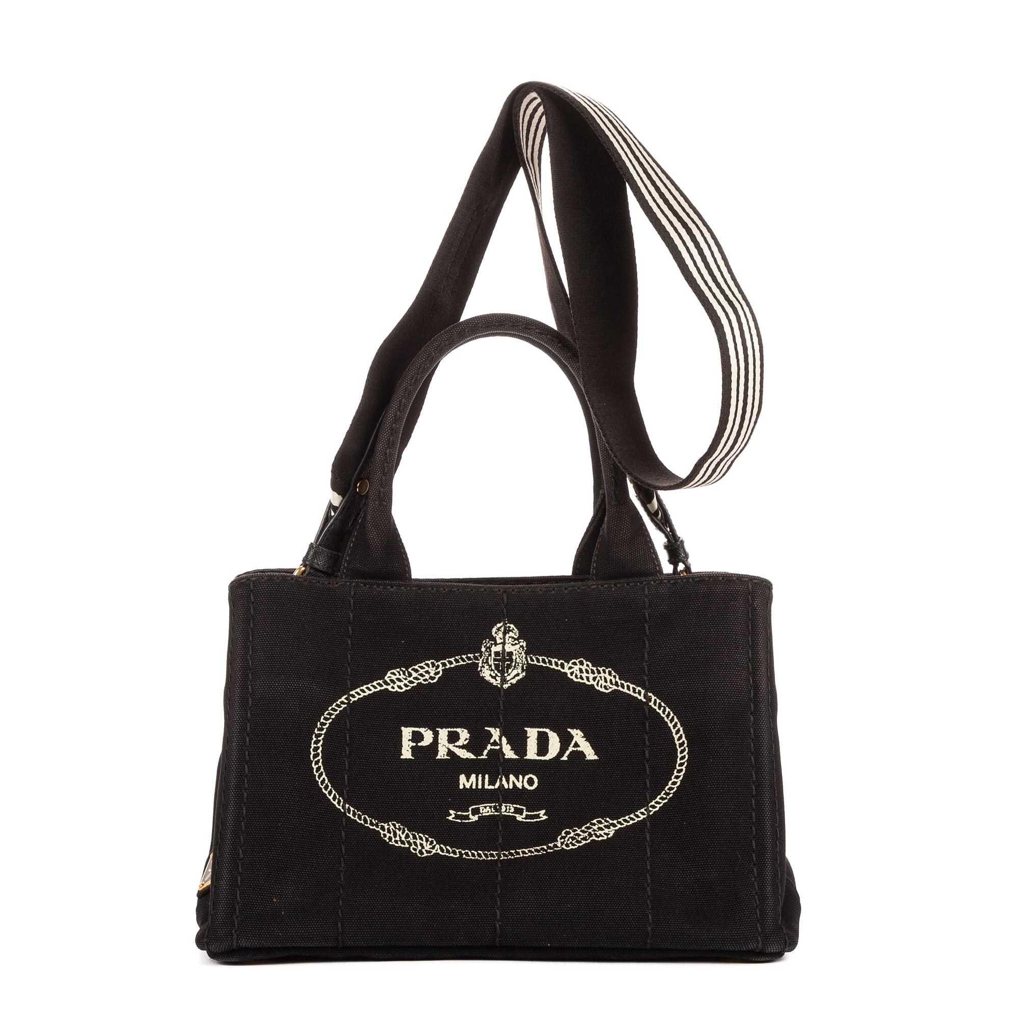Prada Prada Black Canvas Small Canapa Tote ABC2268
