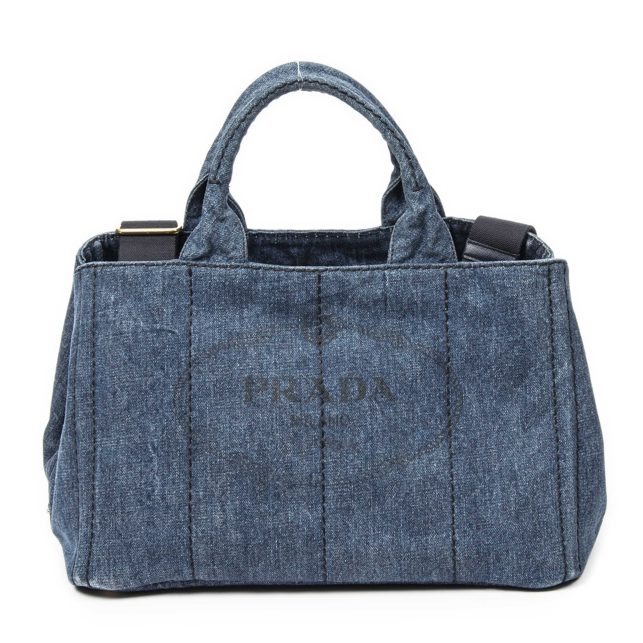 Prada Prada Denim Blue Canvas Medium Canapa Tote AAY7505