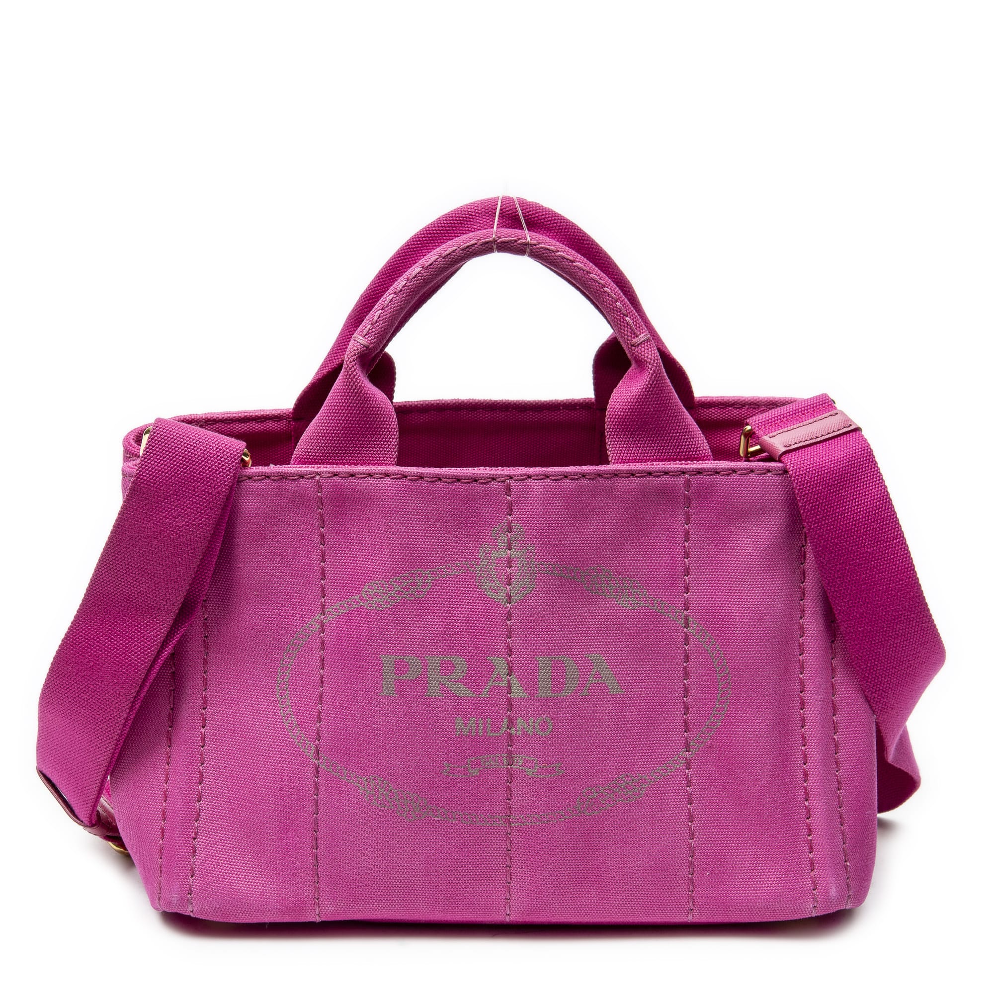 Prada Prada Pink Canvas Small Canapa Tote ABC3401