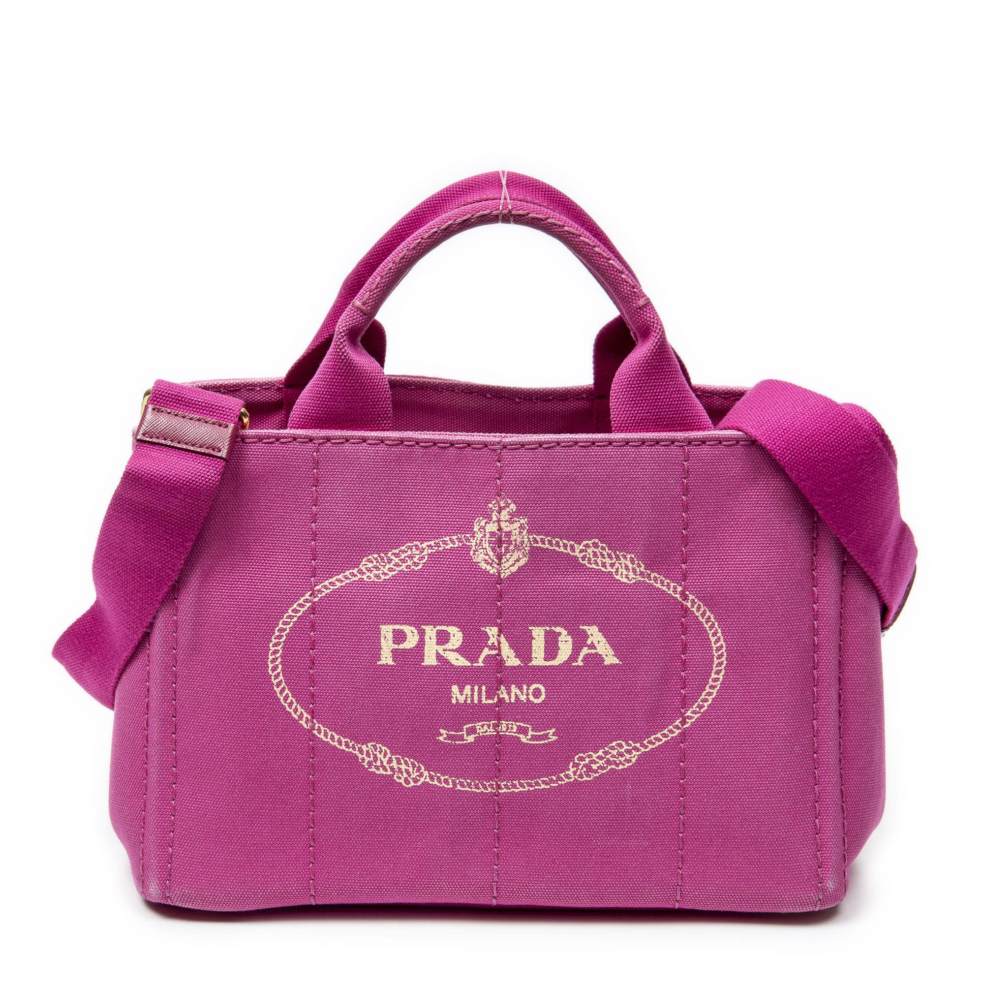 Prada Prada Pink Canvas Small Canapa Tote ABC3402