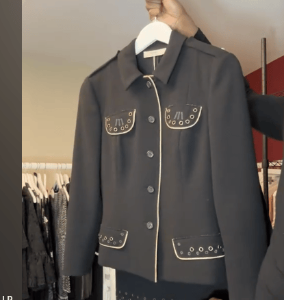Prada Prada Eyelete Skirt Suit Black S