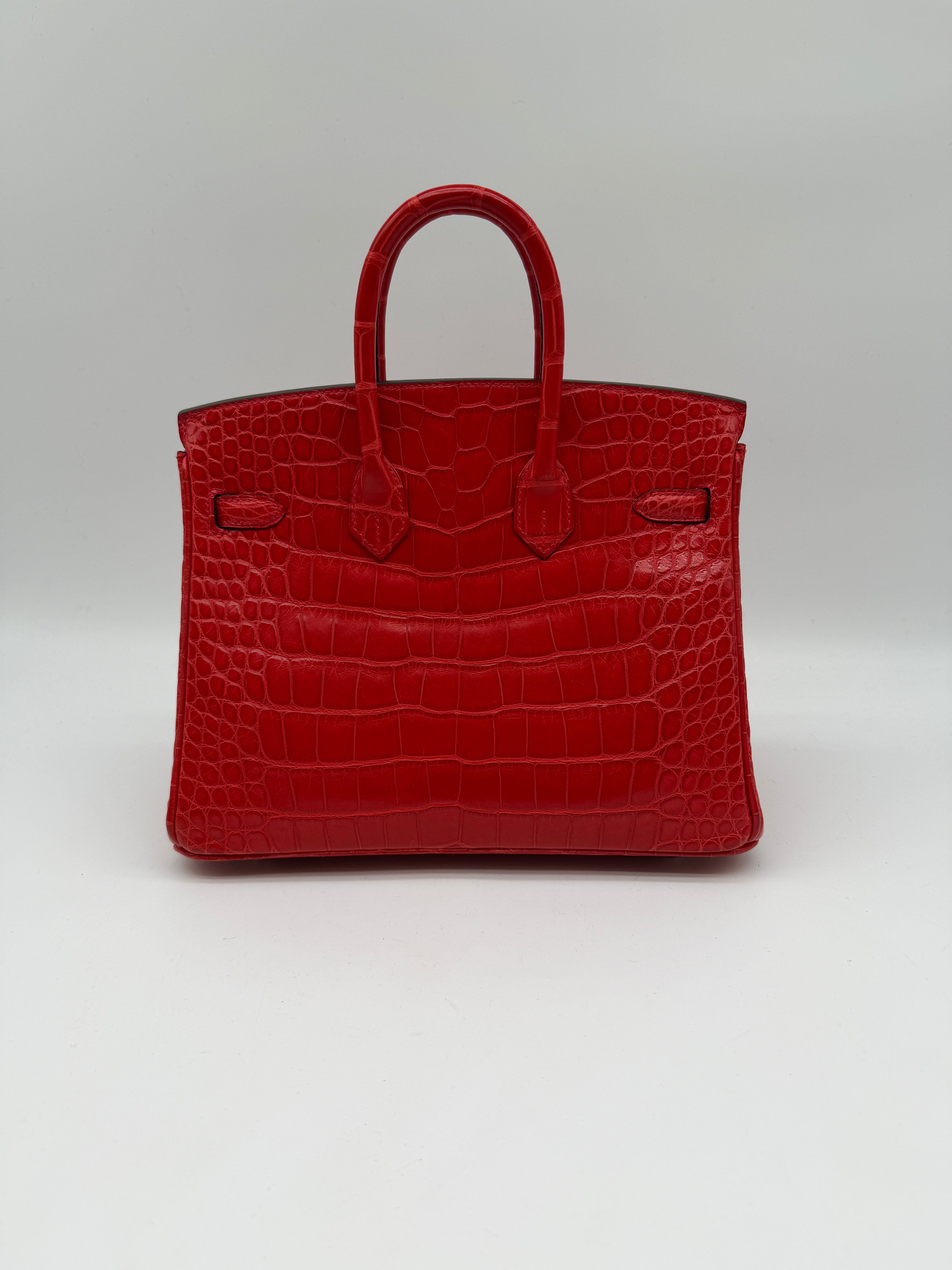 Prime Concierge Hermès Birkin 25 Geranium Matte Alligator Palladium Hardware