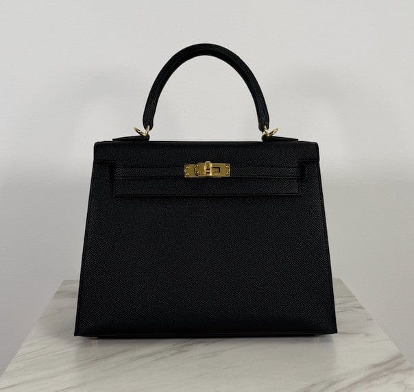 Prime Concierge Hermès Kelly 25 Black Epsom Gold Hardware