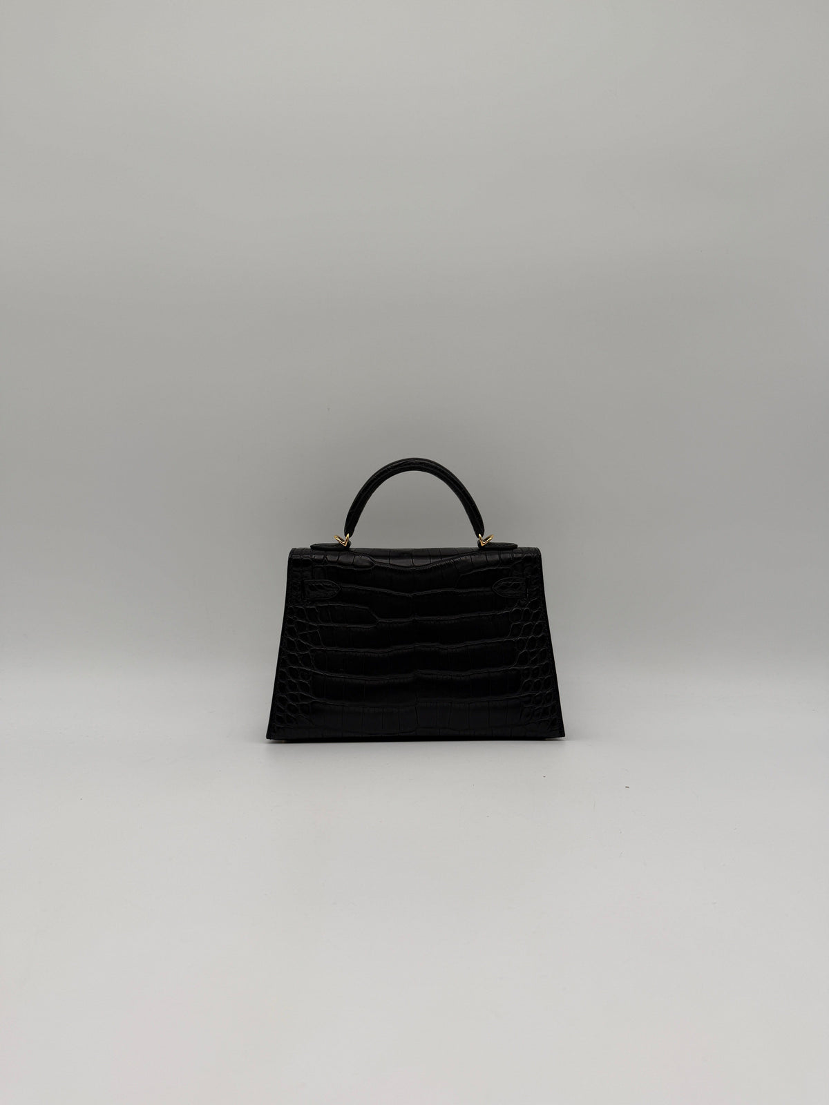 Hermès Mini Kelly Black Matte Alligator Gold Hardware