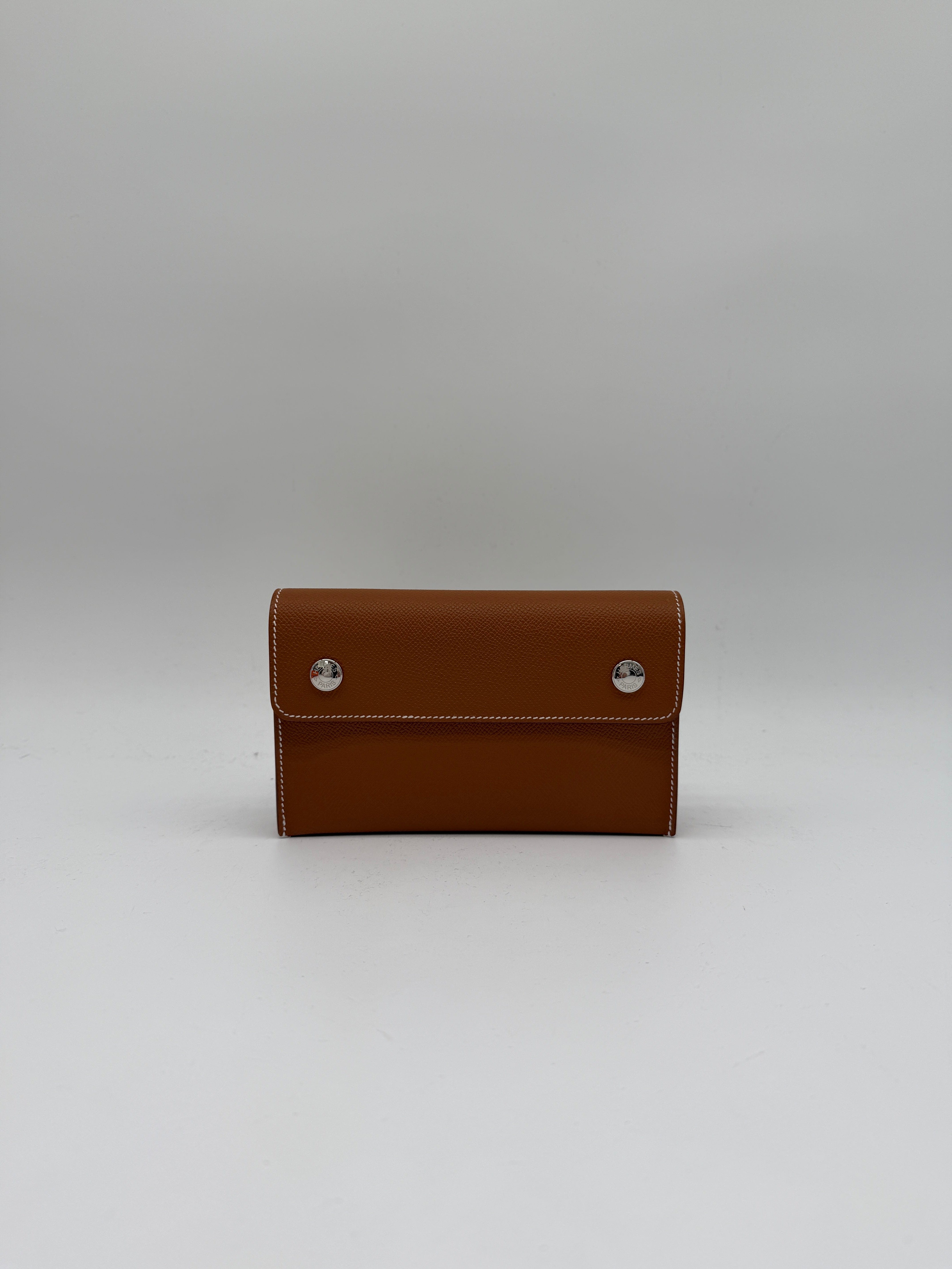 Prime Concierge Hermès Pochette Hermesnap Wallet Gold Epsom Palladium Hardware