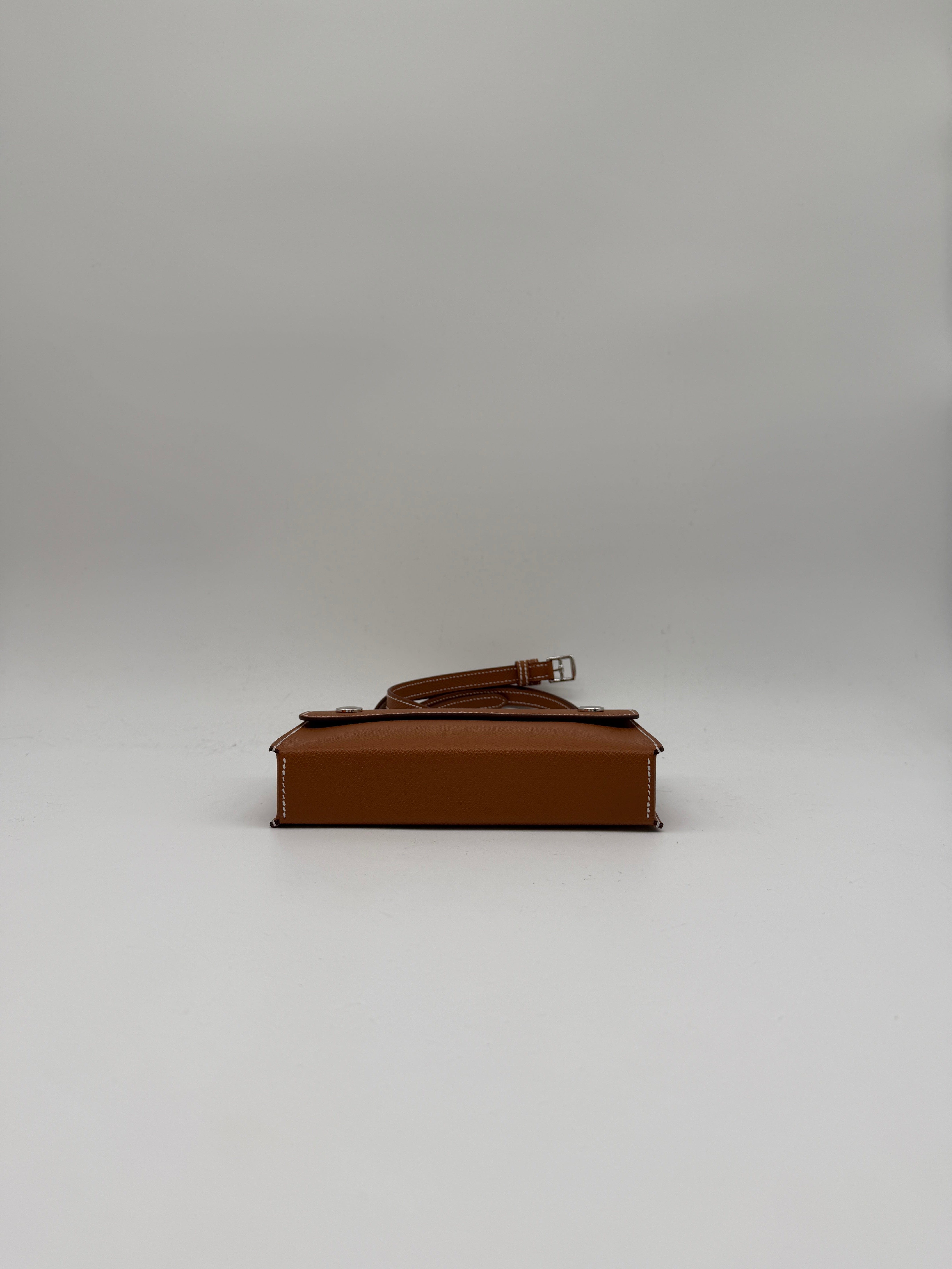 Prime Concierge Hermès Pochette Hermesnap Wallet Gold Epsom Palladium Hardware