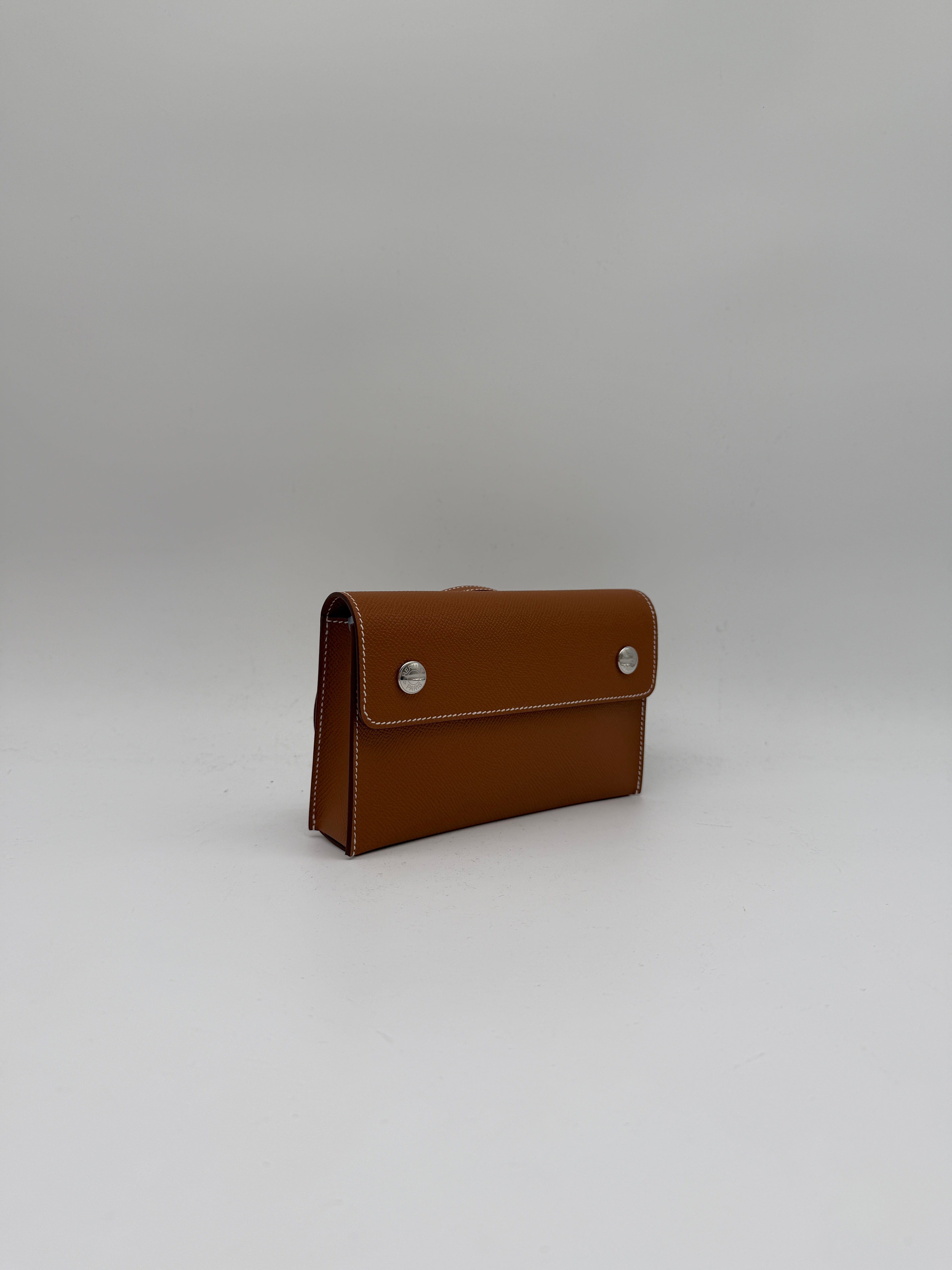 Prime Concierge Hermès Pochette Hermesnap Wallet Gold Epsom Palladium Hardware