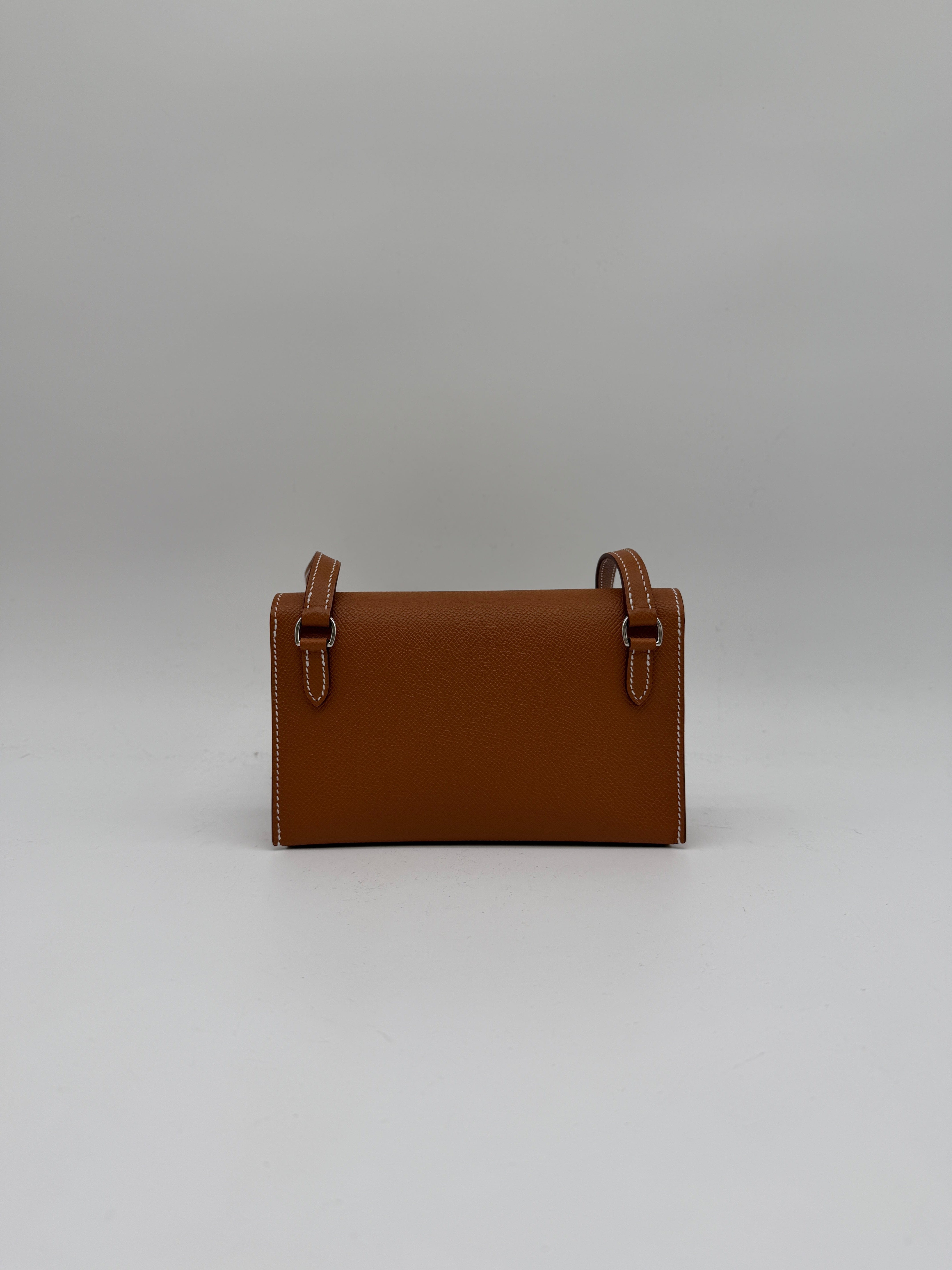 Prime Concierge Hermès Pochette Hermesnap Wallet Gold Epsom Palladium Hardware