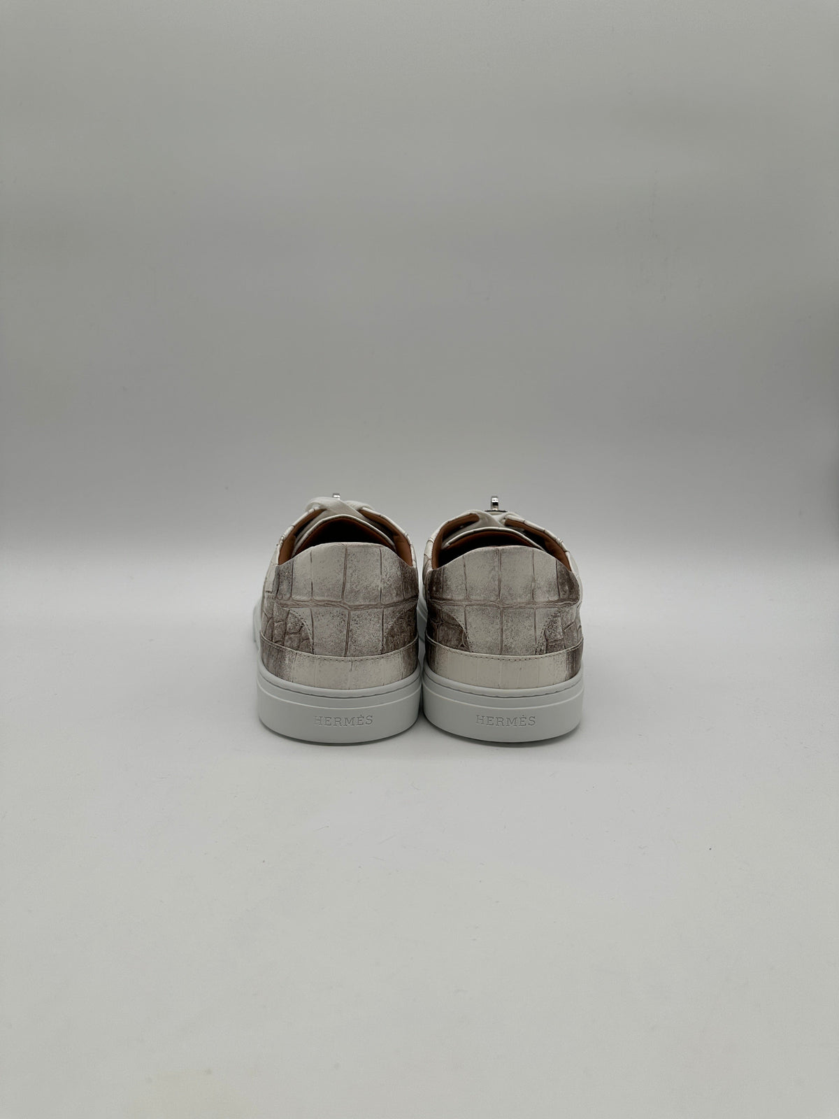 Prime Concierge Hermès Sneaker Homme Croco Nilo Himalaya Blanc