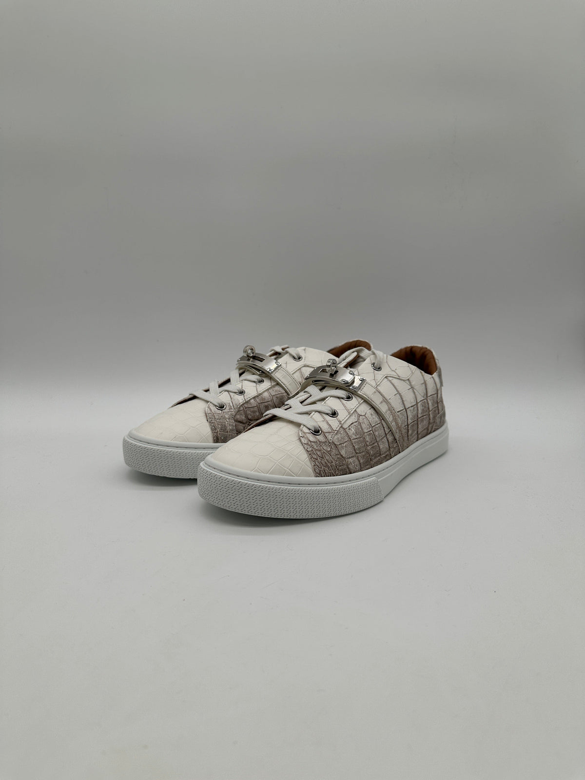 Prime Concierge Hermès Sneaker Homme Croco Nilo Himalaya Blanc