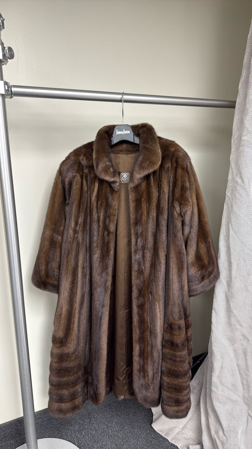 NATURAL LUNARAINE MINK COAT Brown