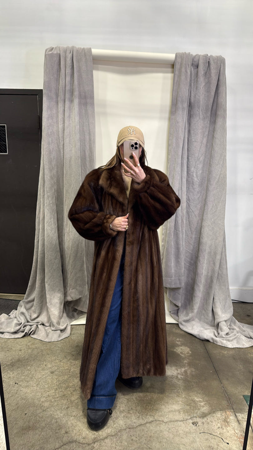 Natural Mahogany Mink Coat - Natural GM16041901490
