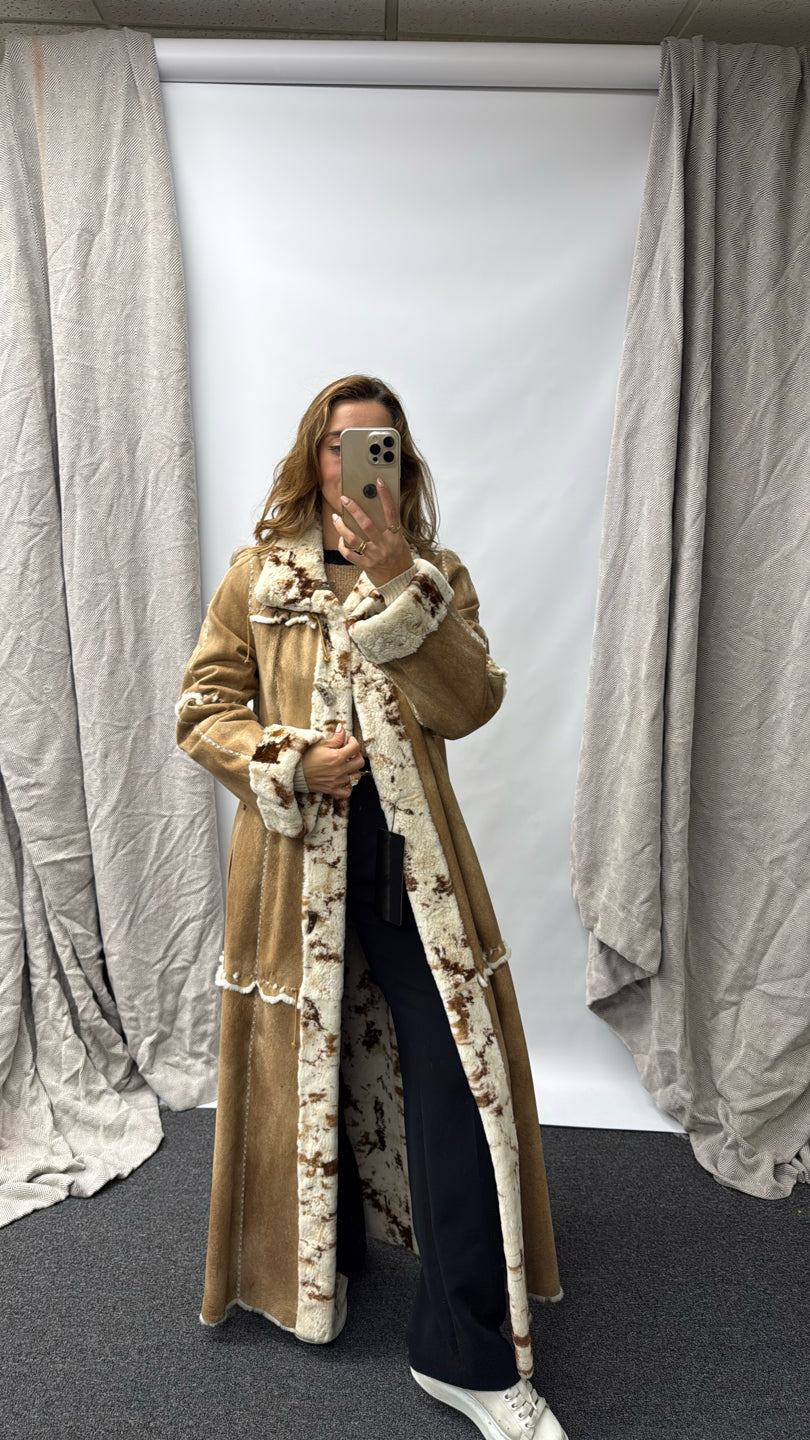 REVERSIBLE SHEARED MINK COAT Tan
