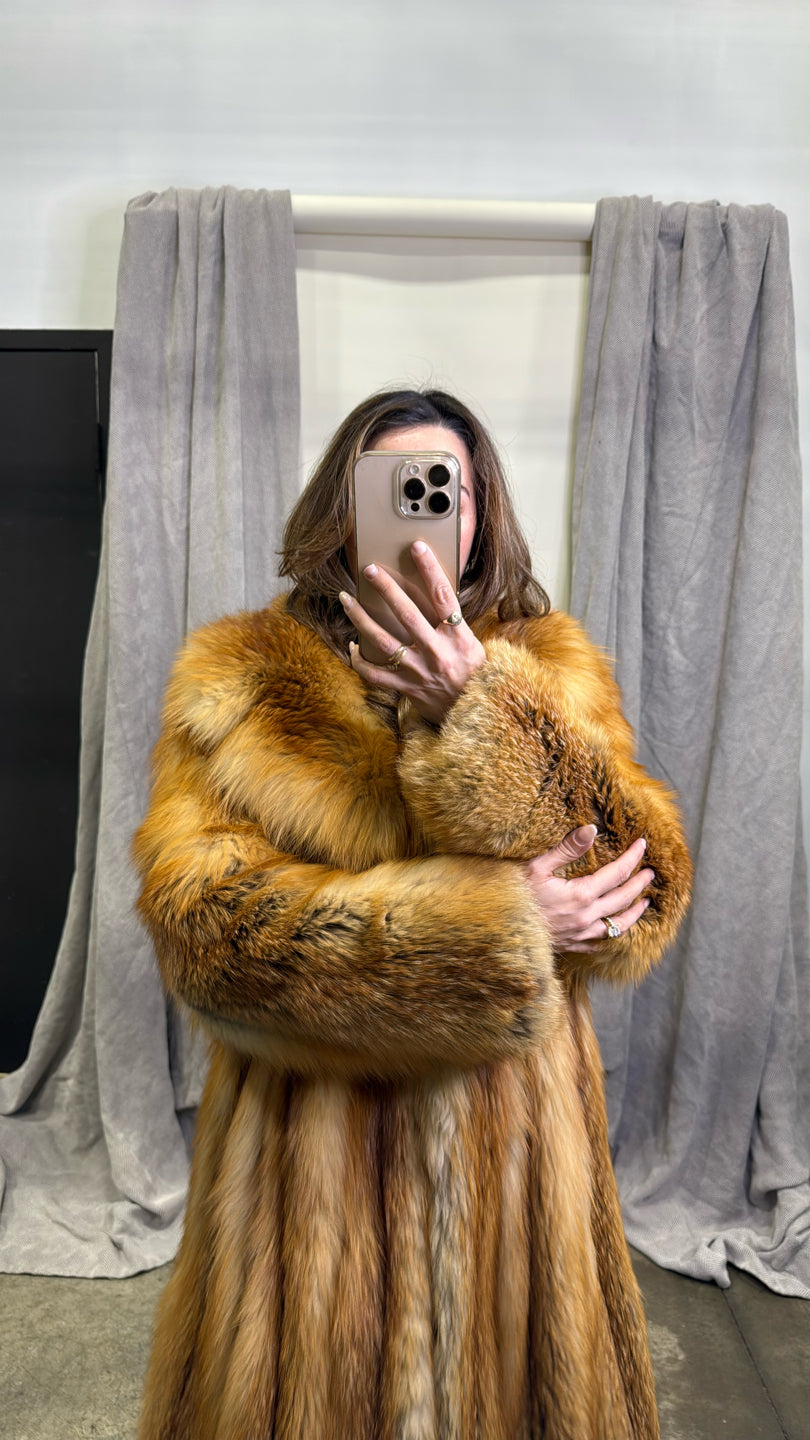 Natural Red Fox Coat - Red GM16082617123