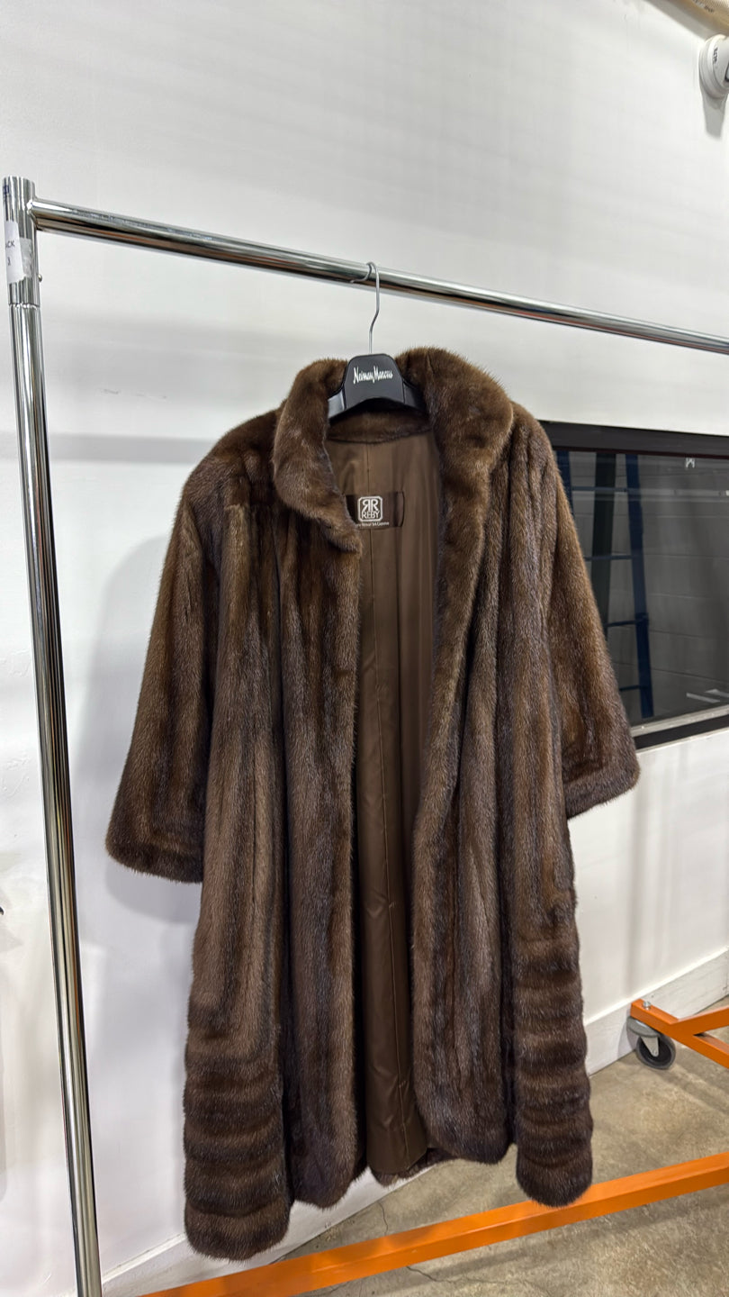 NATURAL LUNARAINE MINK COAT Brown