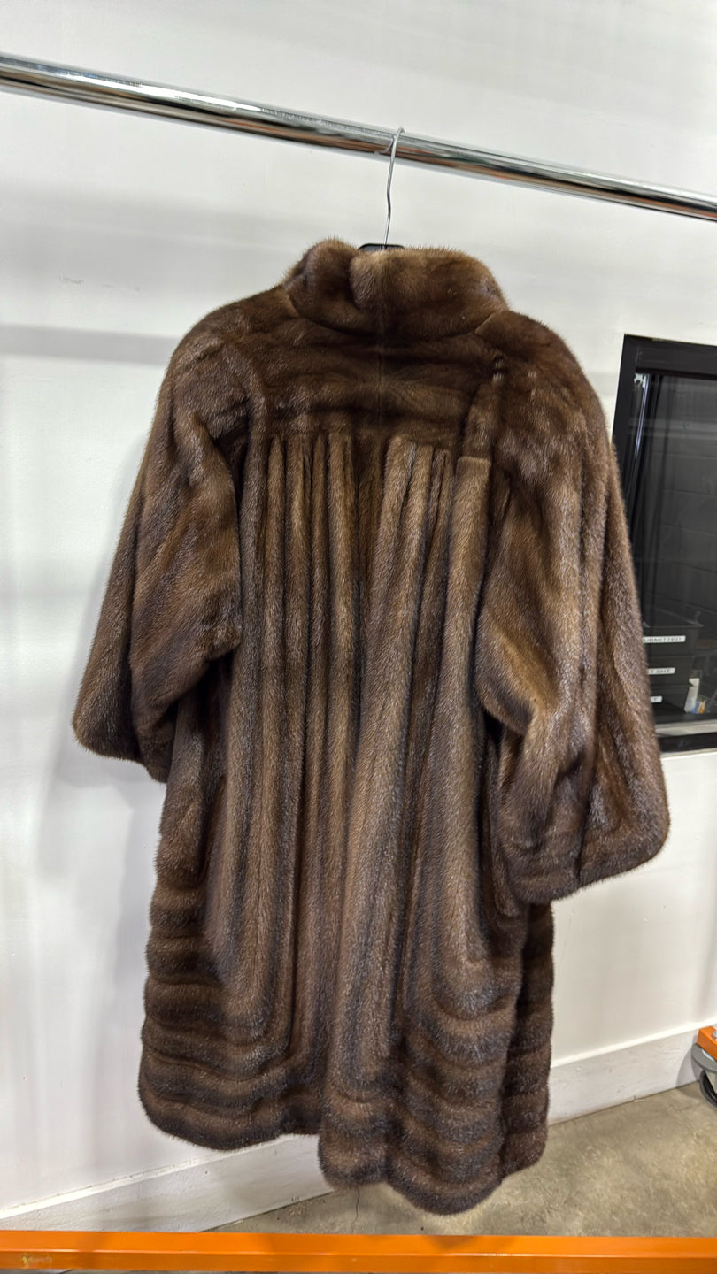 NATURAL LUNARAINE MINK COAT Brown
