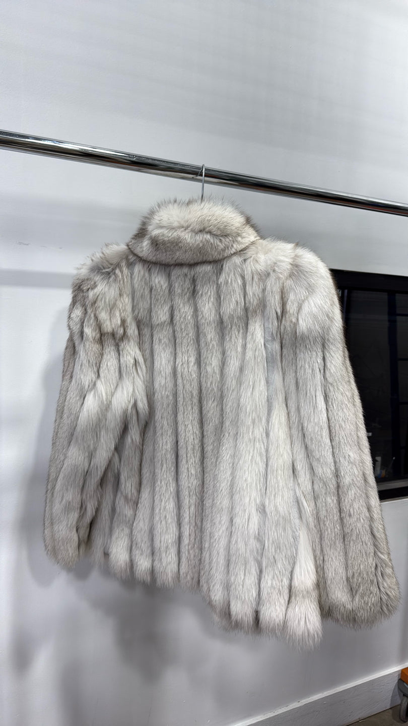 Natural Blue Fox Jacket - Blue GM16041902123