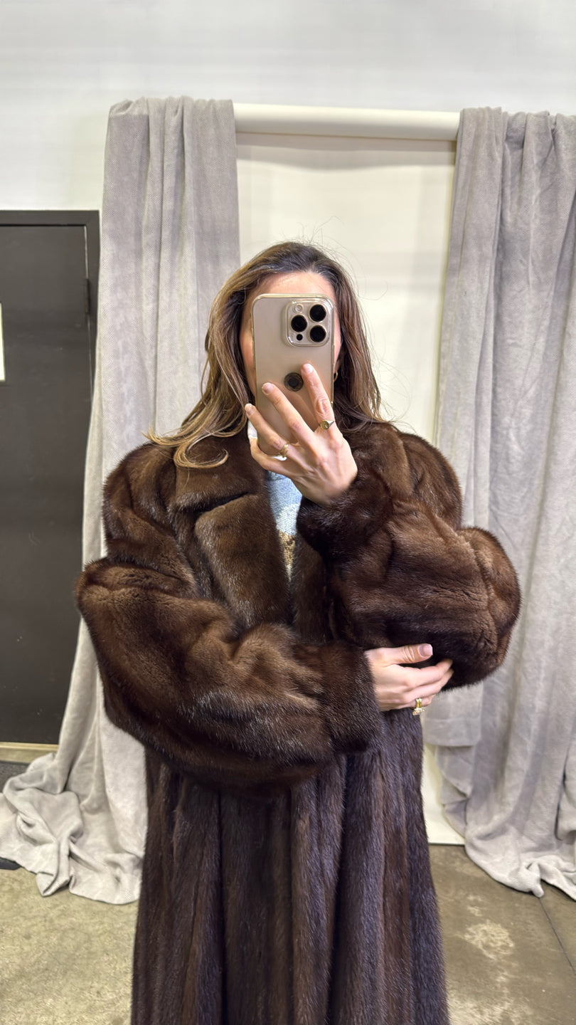 Natural Mahogany Mink Coat - Brown GM16041902532