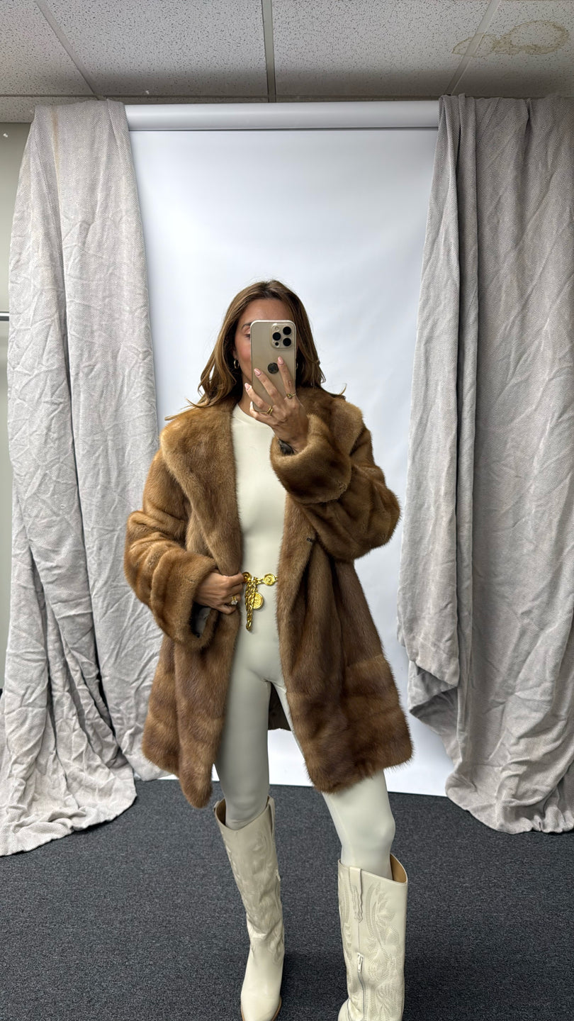 AMBER DYED MINK JACKET Taupe/Tan
