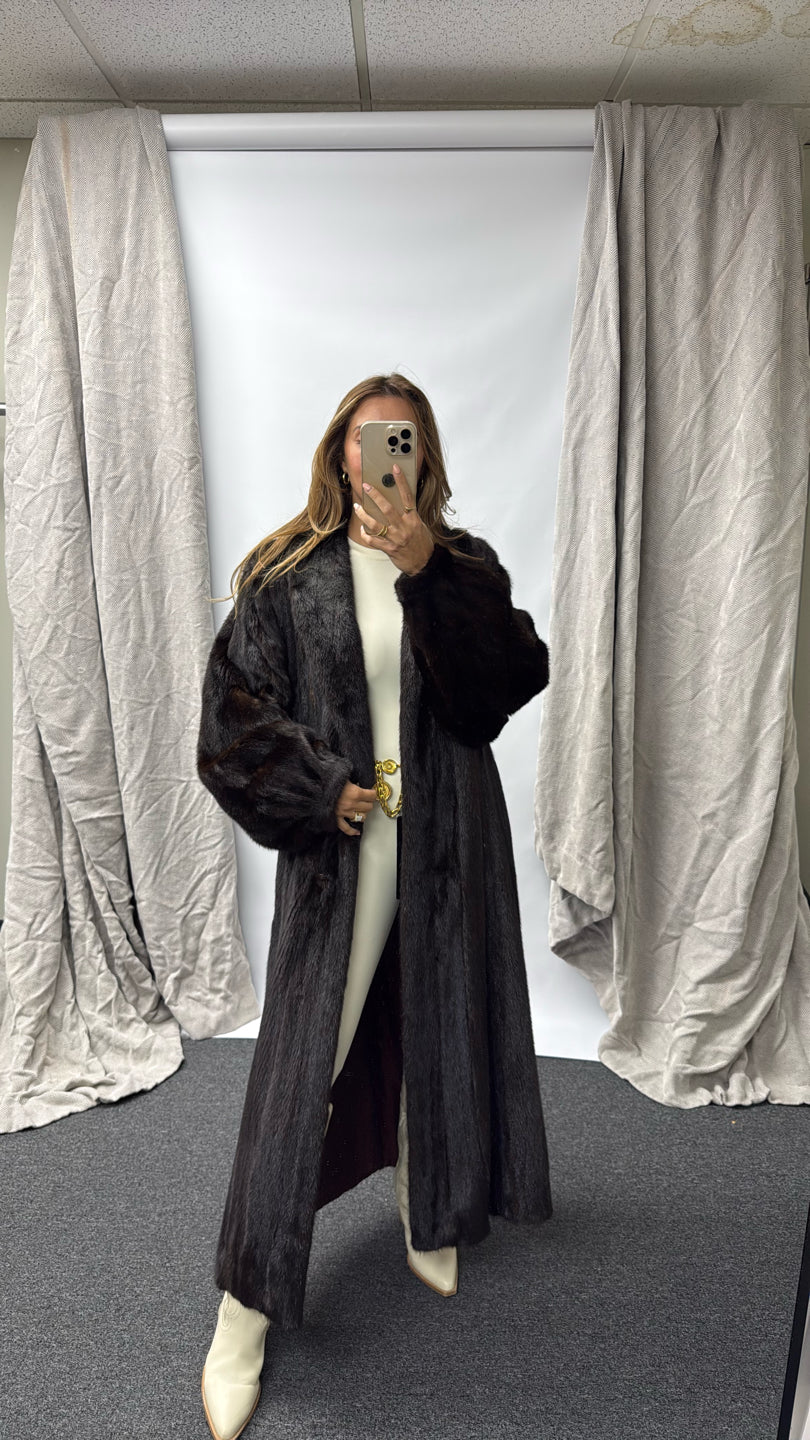 MAHOGANY MINK COAT Brown