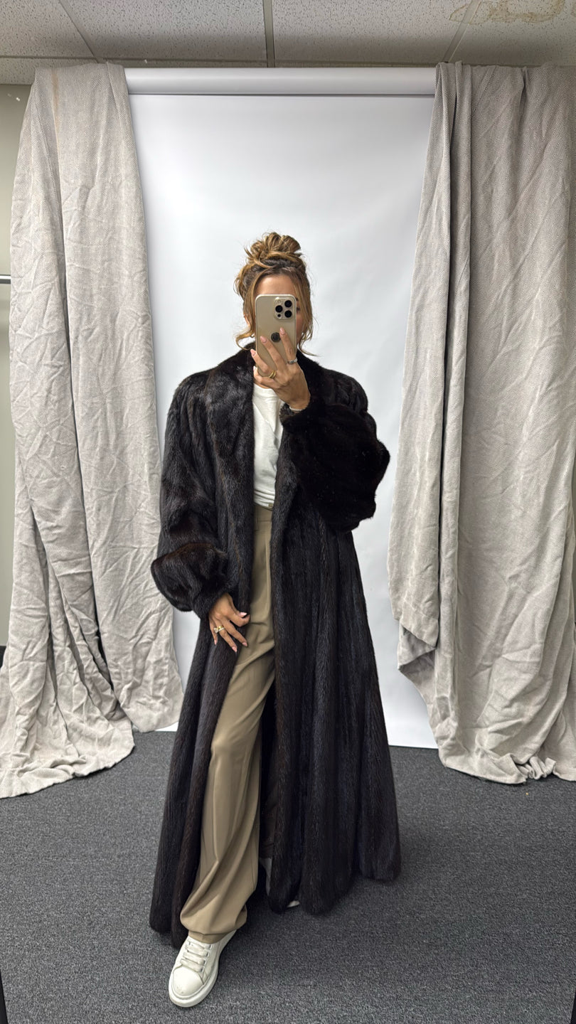 NATURAL MAHOGANY MINK COAT Black