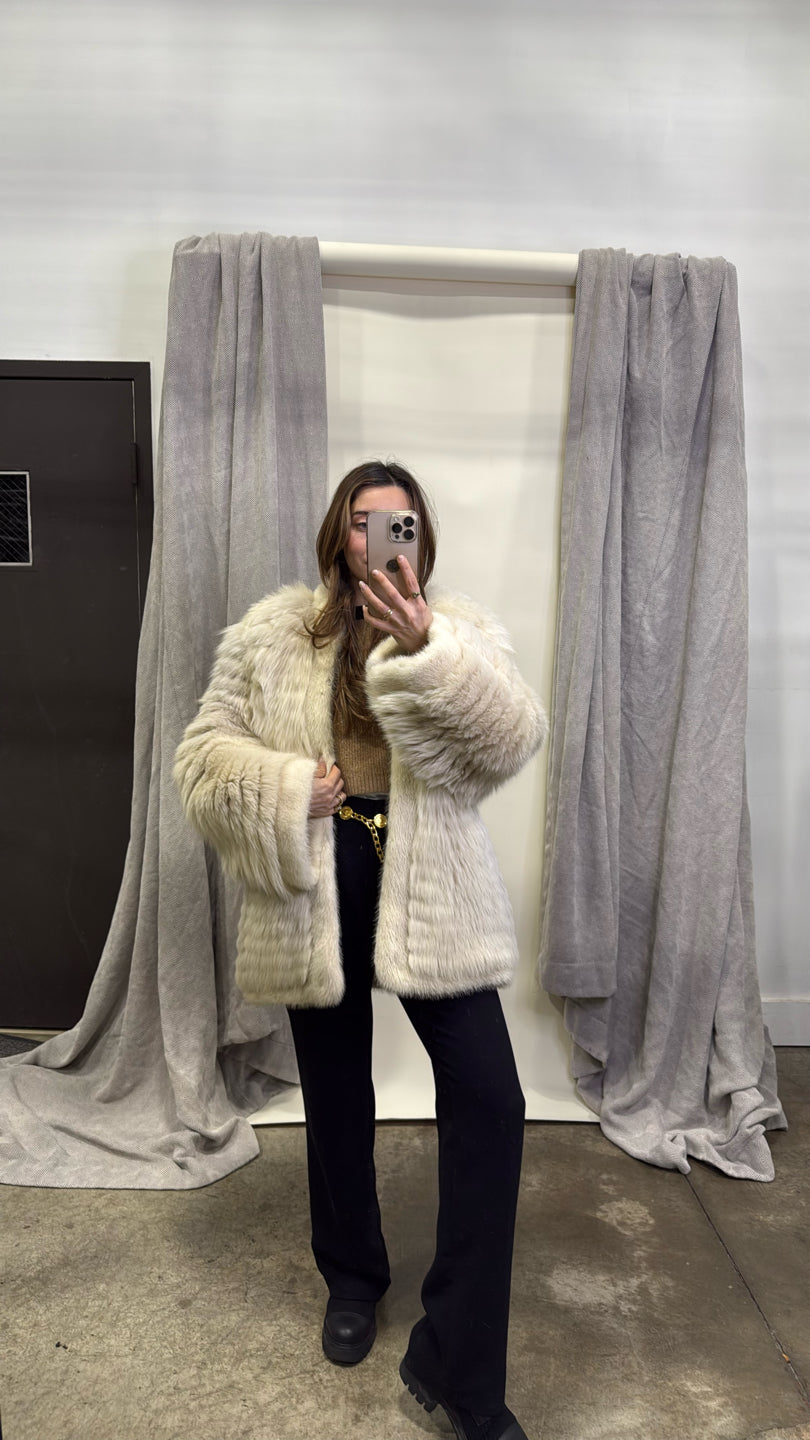 Natural Blue Fox Jacket - Blue GM16041902123