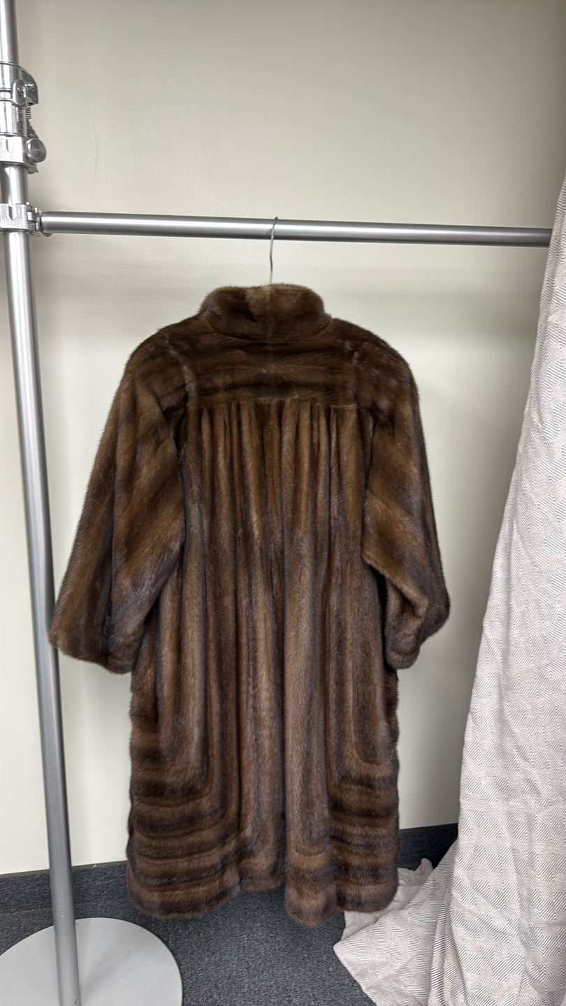 NATURAL LUNARAINE MINK COAT Brown