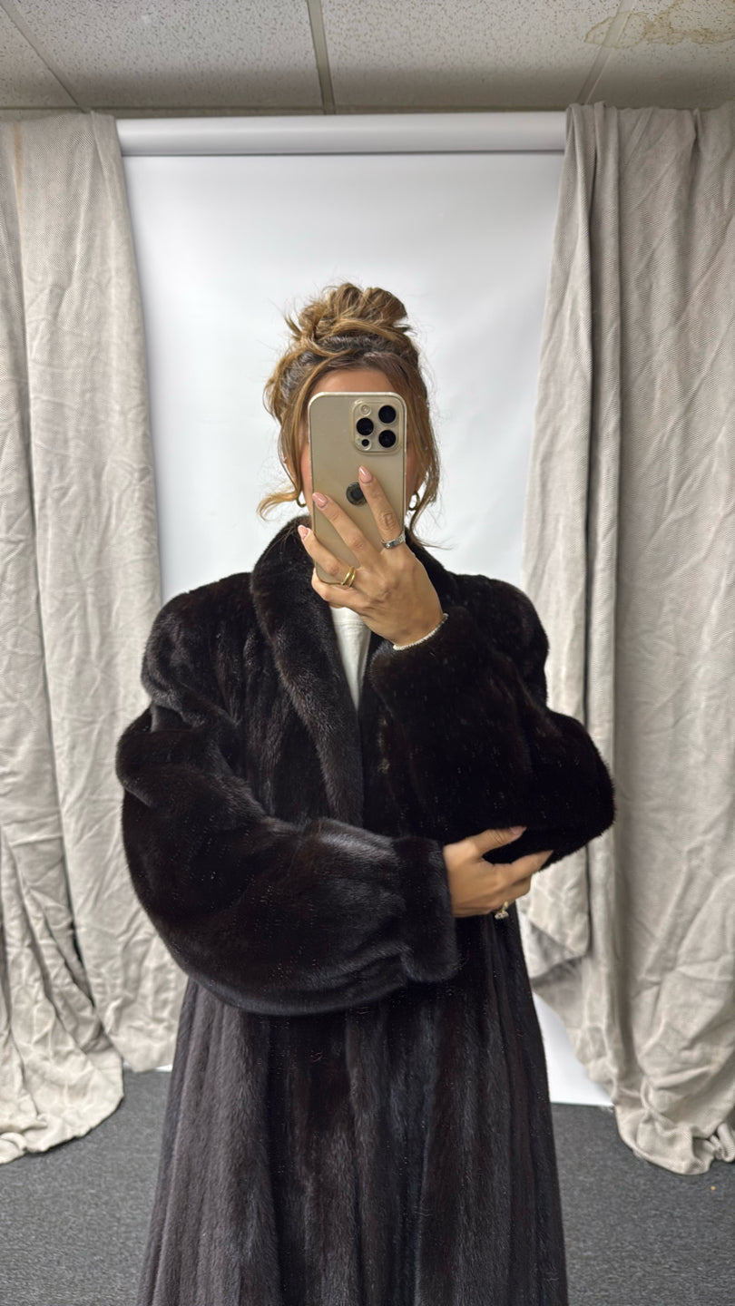 NATURAL RANCH MINK COAT Black