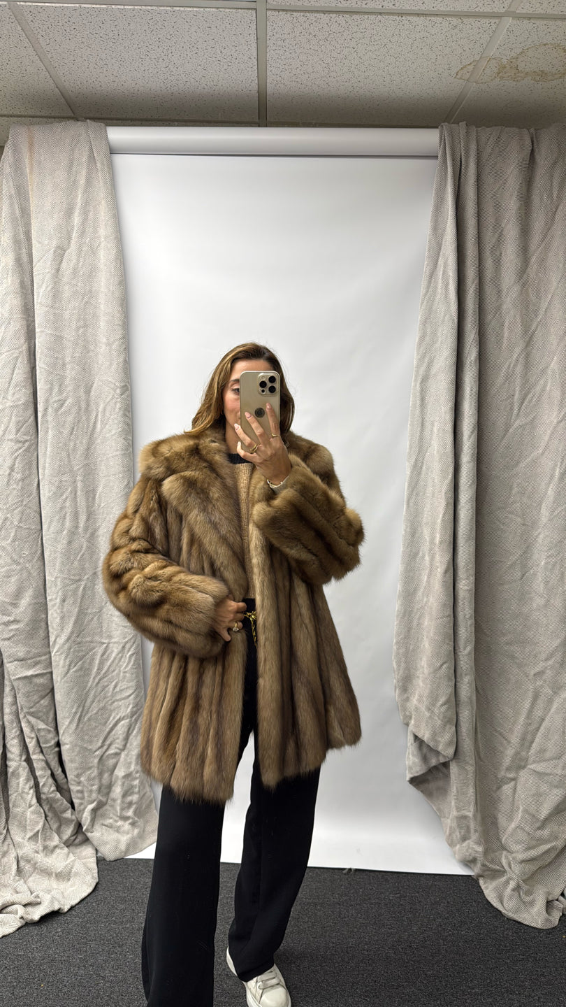 NATURAL SABLE JACKET Brown