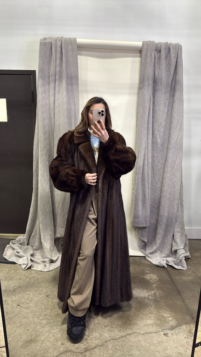Natural Mahogany Mink Coat - Brown GM16041902532