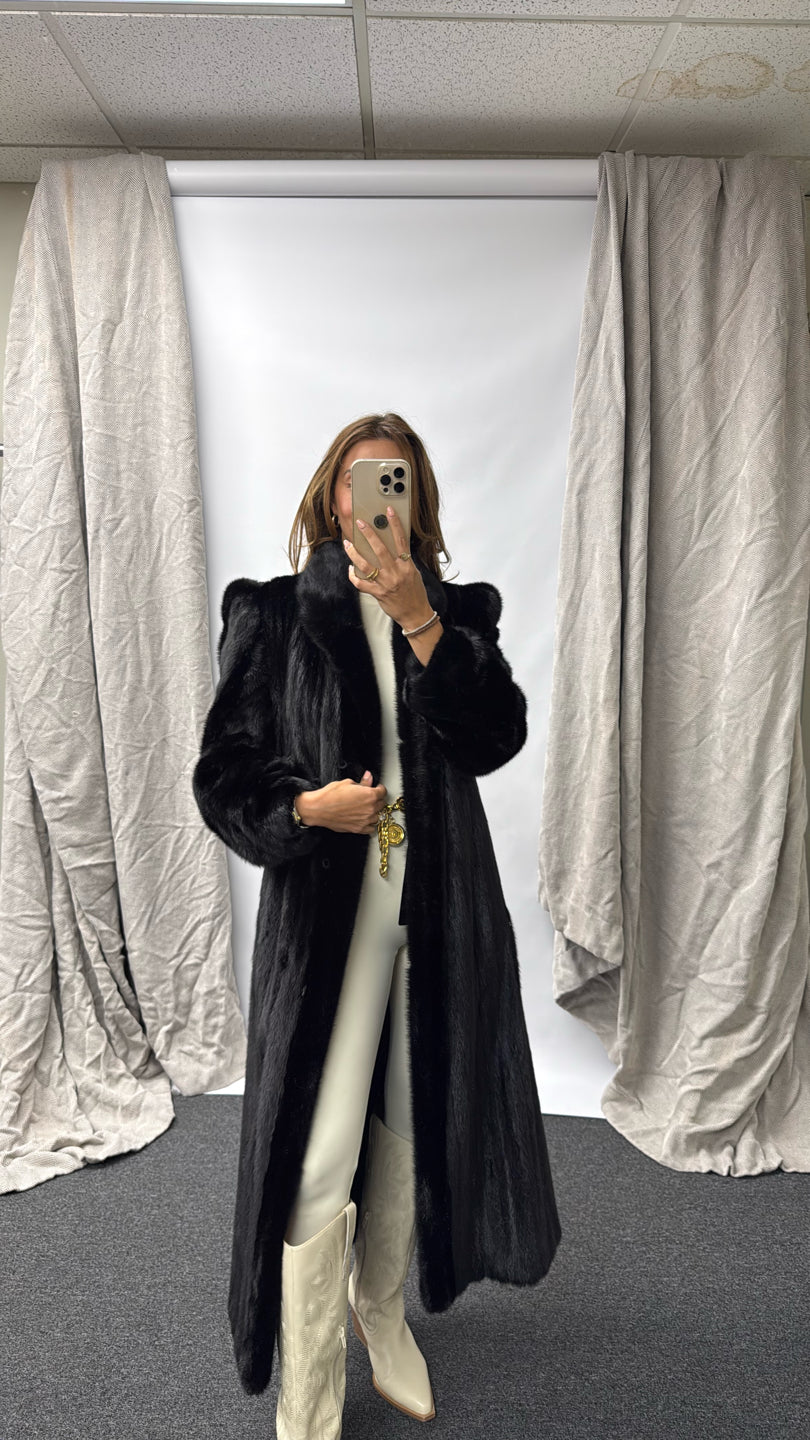 NATURAL RANCH MINK COAT Black