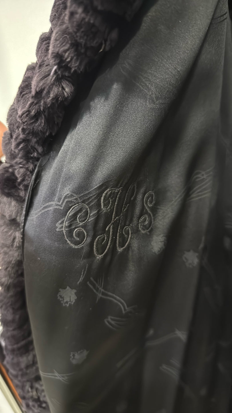 Black Dyed Sheared Beaver Coat - Black GM16041901914