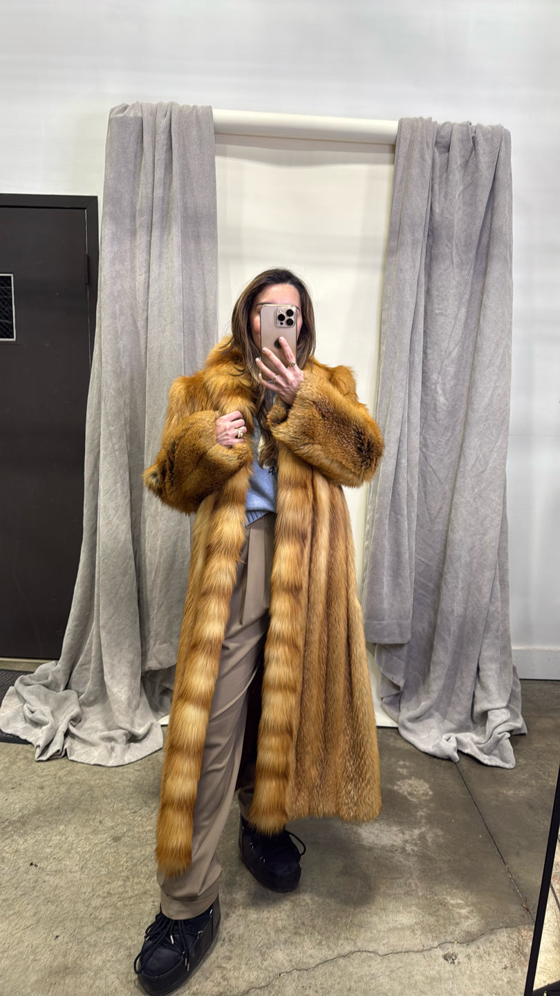 Natural Red Fox Coat - Red GM16041901178