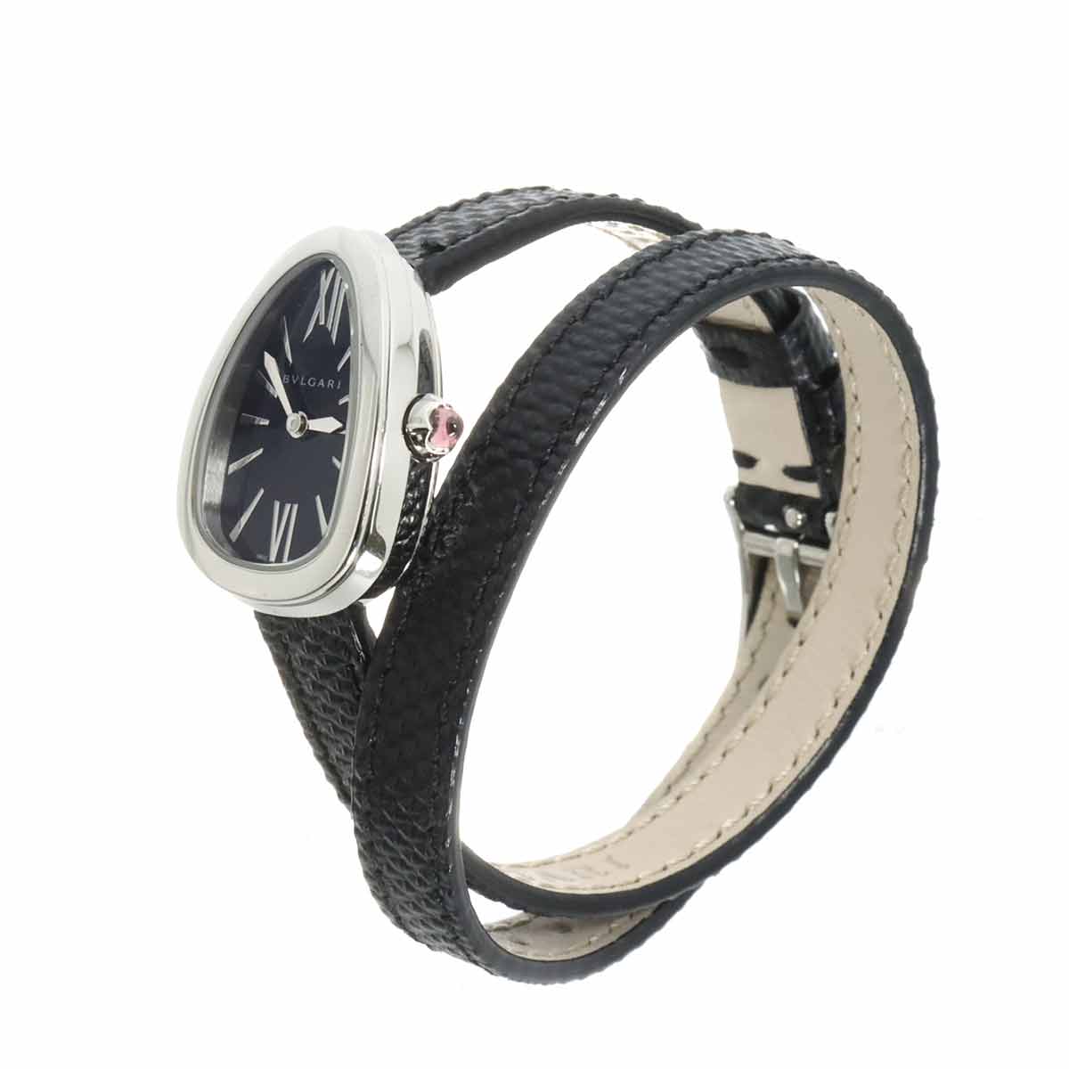 PURPOSE BVLGARI Serpenti SPS27BSL Women's Black Quartz Watch, Bvlgari 90307697