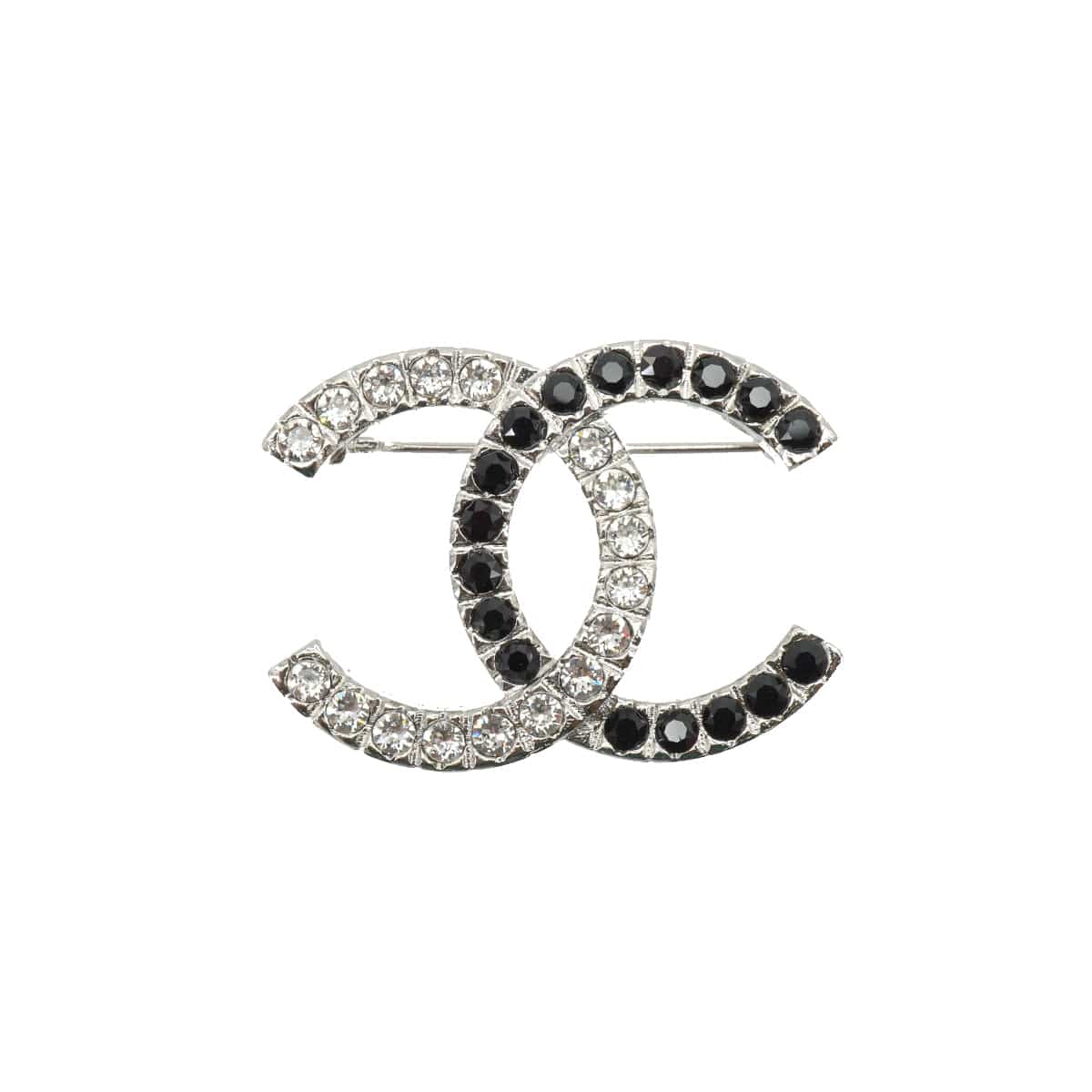 CHANEL BROOCH RHINESTONE COCOMARK SILVER ACCESSORY B22A 90335808