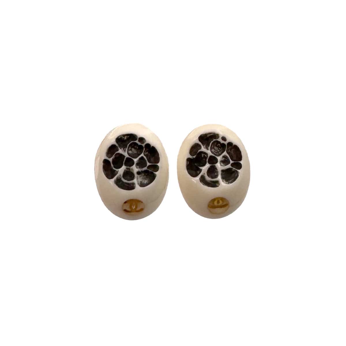PURPOSE CHANEL CAMELLIA EARRINGS COCOMARK WHITE BLACK ACCESSORY 02P 90323101