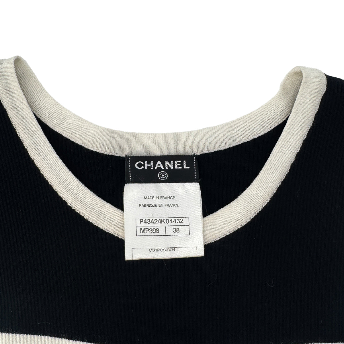 PURPOSE CHANEL COCO BUTTON SLEEVELESS KNIT DRESS BLACK WHITE COTTON 38 P43 RTW 90292105
