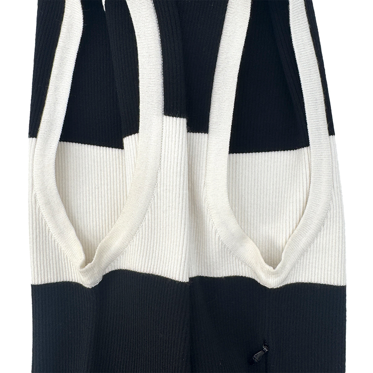 PURPOSE CHANEL COCO BUTTON SLEEVELESS KNIT DRESS BLACK WHITE COTTON 38 P43 RTW 90292105