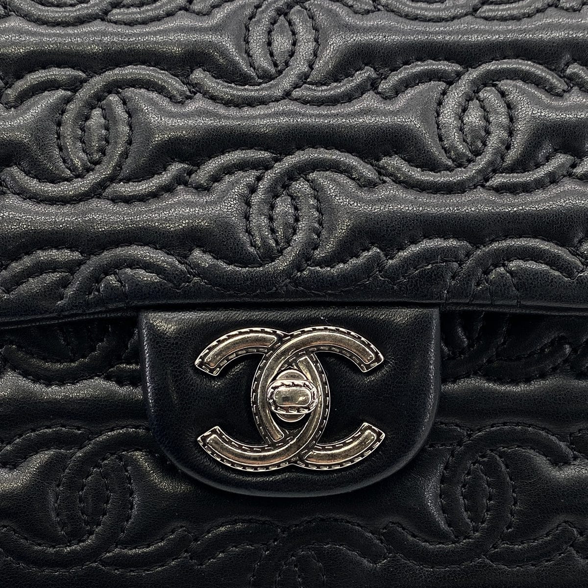 PURPOSE CHANEL COCOMARK CHAIN SHOULDER BAG BLACK LEATHER 90304185
