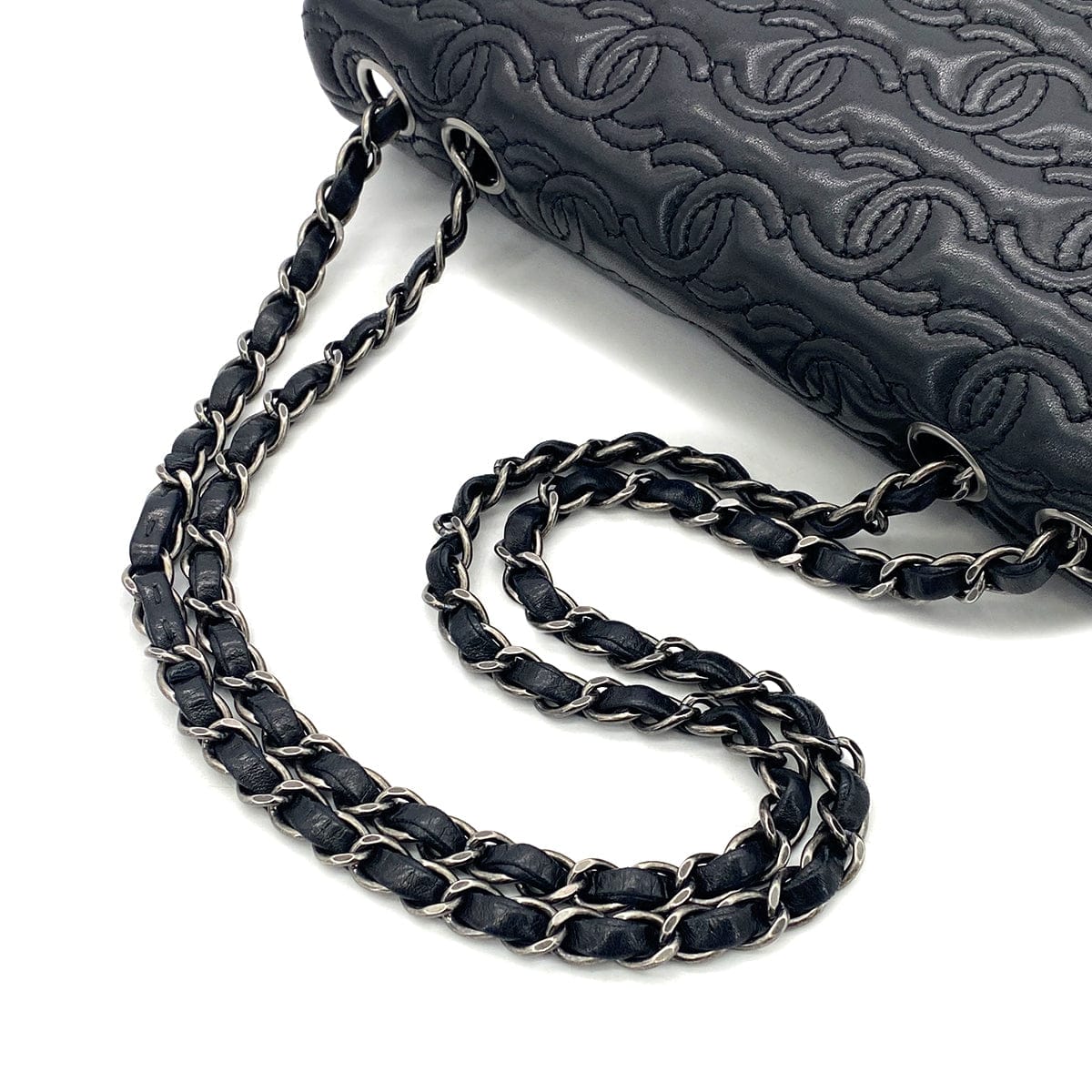 PURPOSE CHANEL COCOMARK CHAIN SHOULDER BAG BLACK LEATHER 90304185