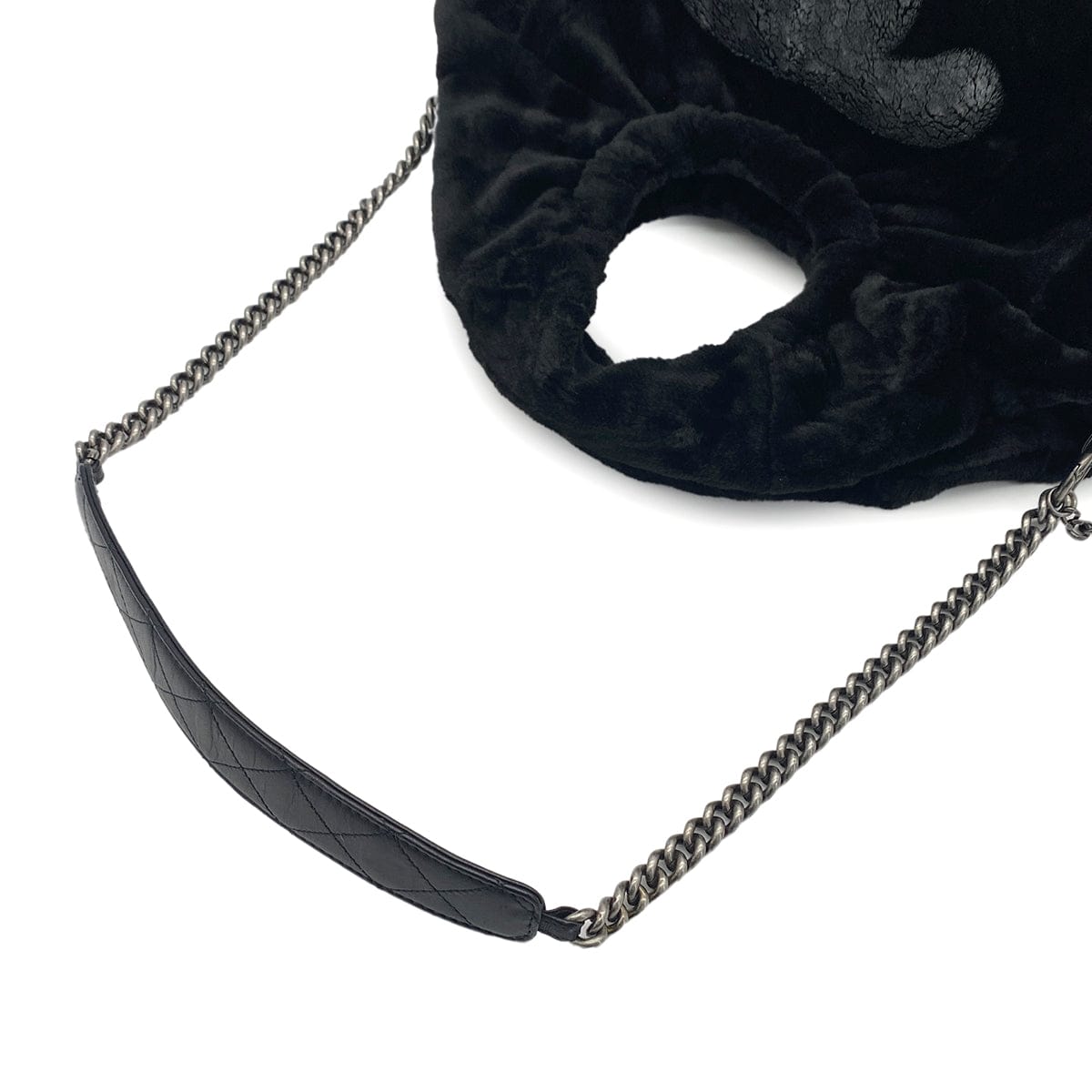 PURPOSE CHANEL FAUX FUR 2WAY CHAIN HAND SHOULDER BAG BLACK 90325640