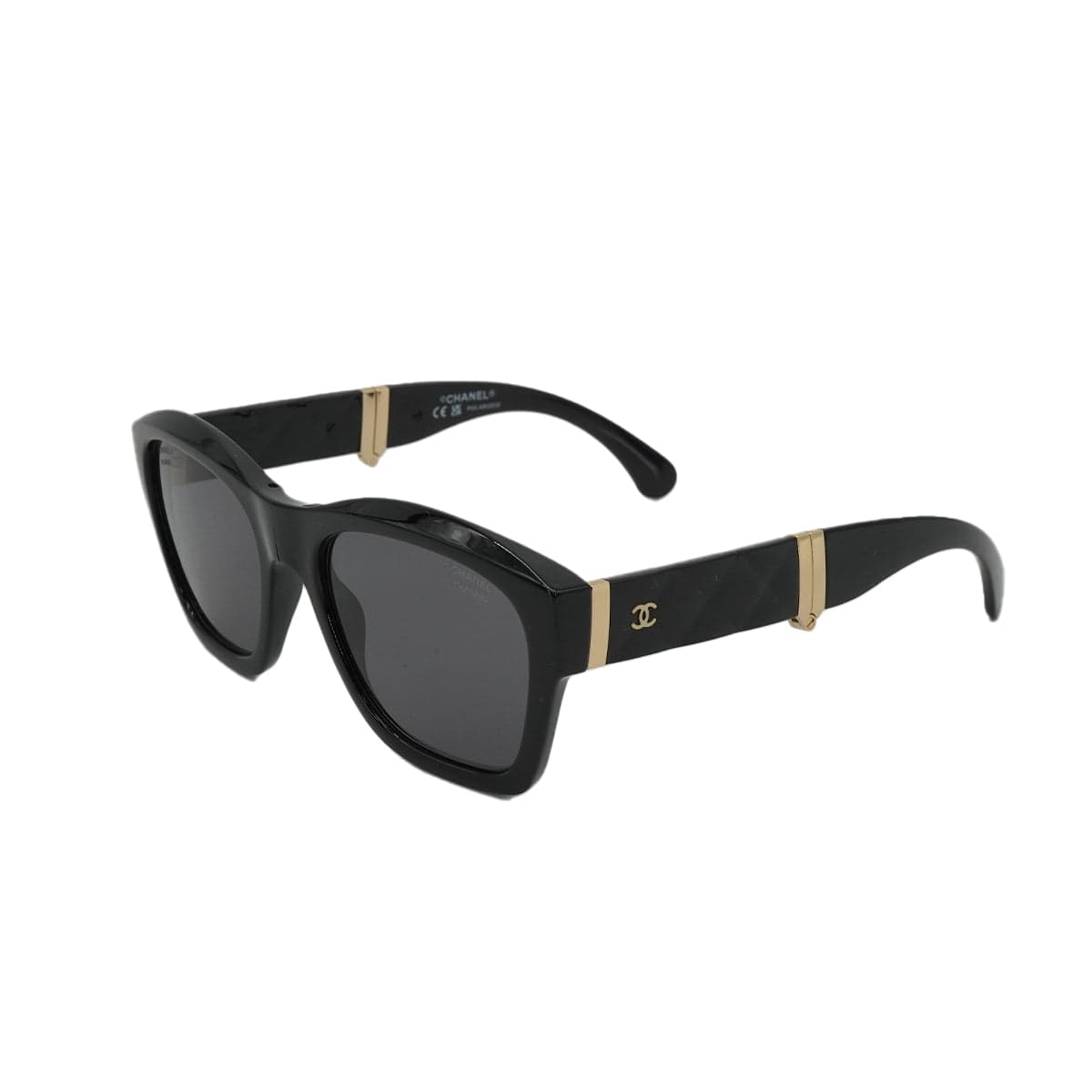 PURPOSE CHANEL FOLDABLE SUNGLASSES COCOMARK RHINESTONE BLACK GOLD EYEWEAR 90327599