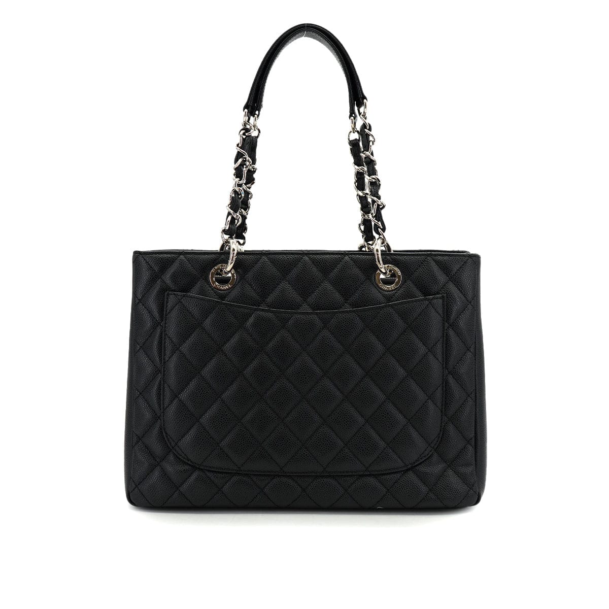 PURPOSE CHANEL GST TOTE BAG BLACK CAVIAR SKIN SILVER HARDWARE 90326860