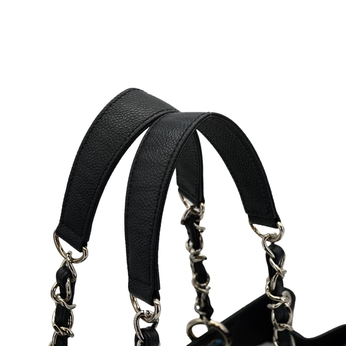 PURPOSE CHANEL GST TOTE BAG BLACK CAVIAR SKIN SILVER HARDWARE 90326860