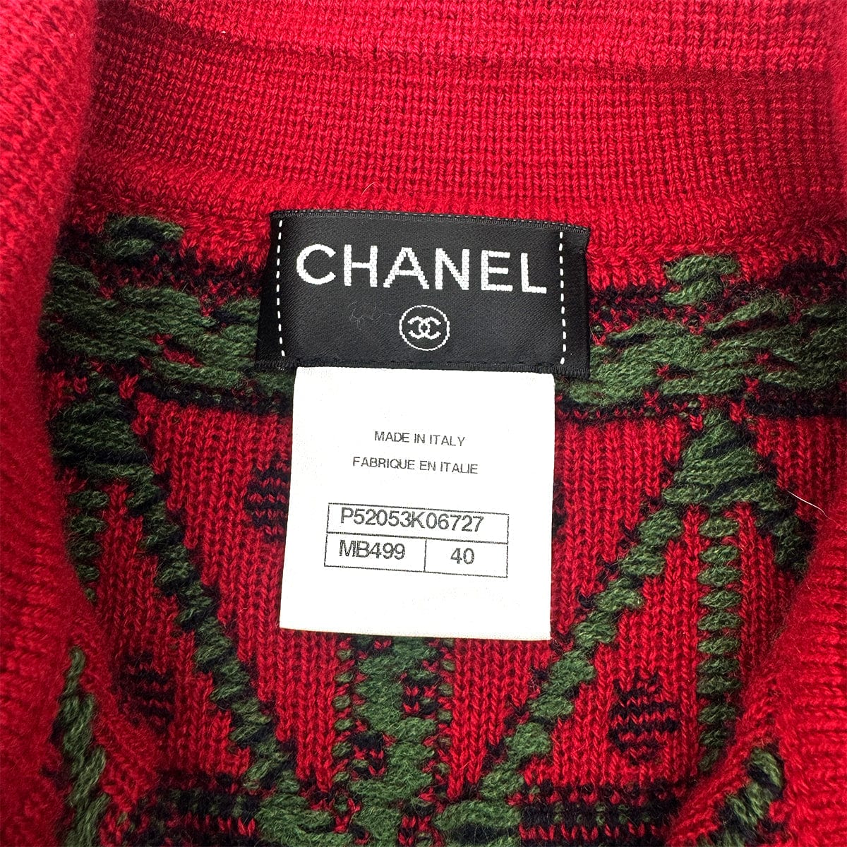 PURPOSE CHANEL KNIT JACKET PATTERNED ALL-OVER RED CASHMERE 40 P52 RTW 90292111
