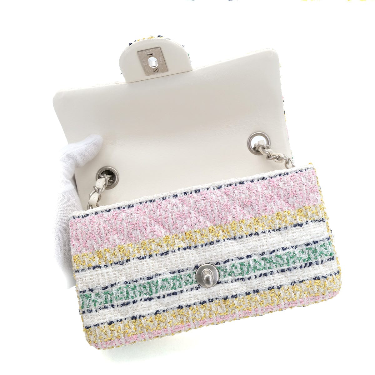 PURPOSE CHANEL MATELASSE CHAIN SHOULDER BAG MULTICOLOR TWEED 90303733