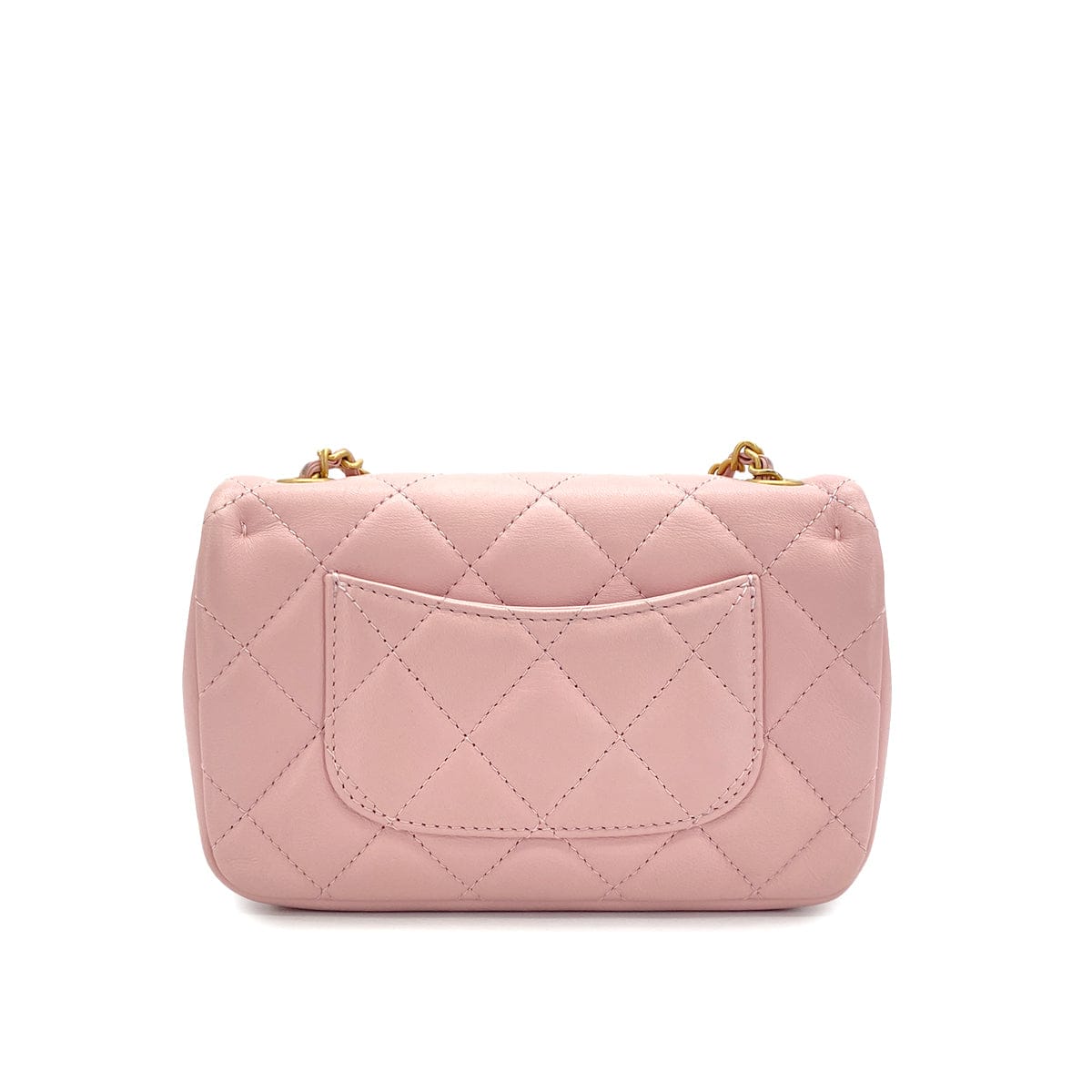 PURPOSE CHANEL MINI MATELASSE HEART CHARM CHAIN SHOULDER BAG PINK LAMB SKIN GOLD HARDWARE 90327292