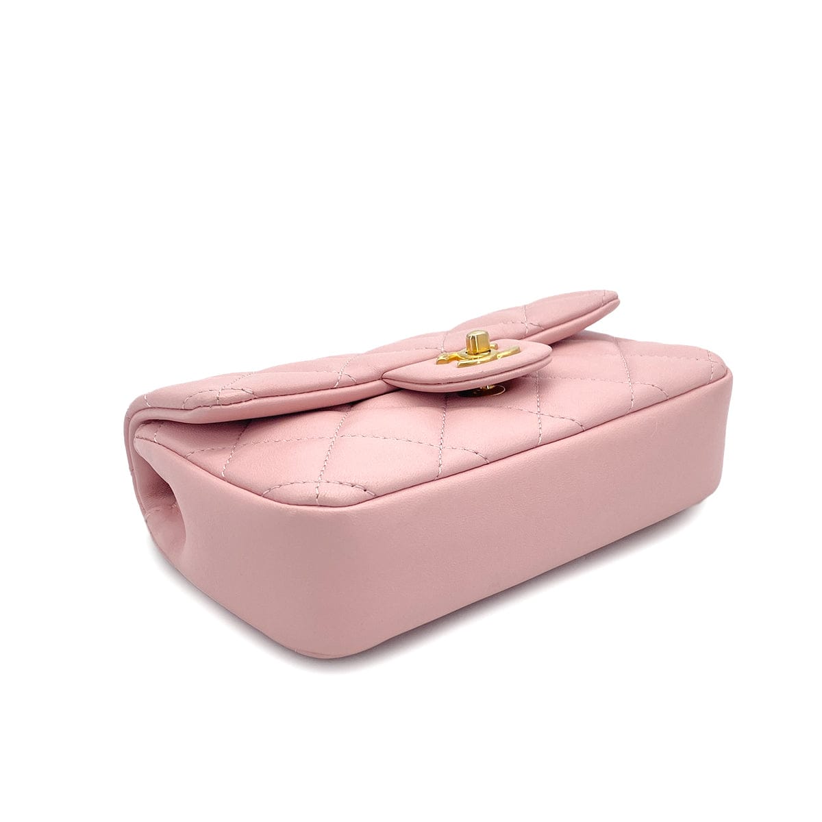 PURPOSE CHANEL MINI MATELASSE HEART CHARM CHAIN SHOULDER BAG PINK LAMB SKIN GOLD HARDWARE 90327292